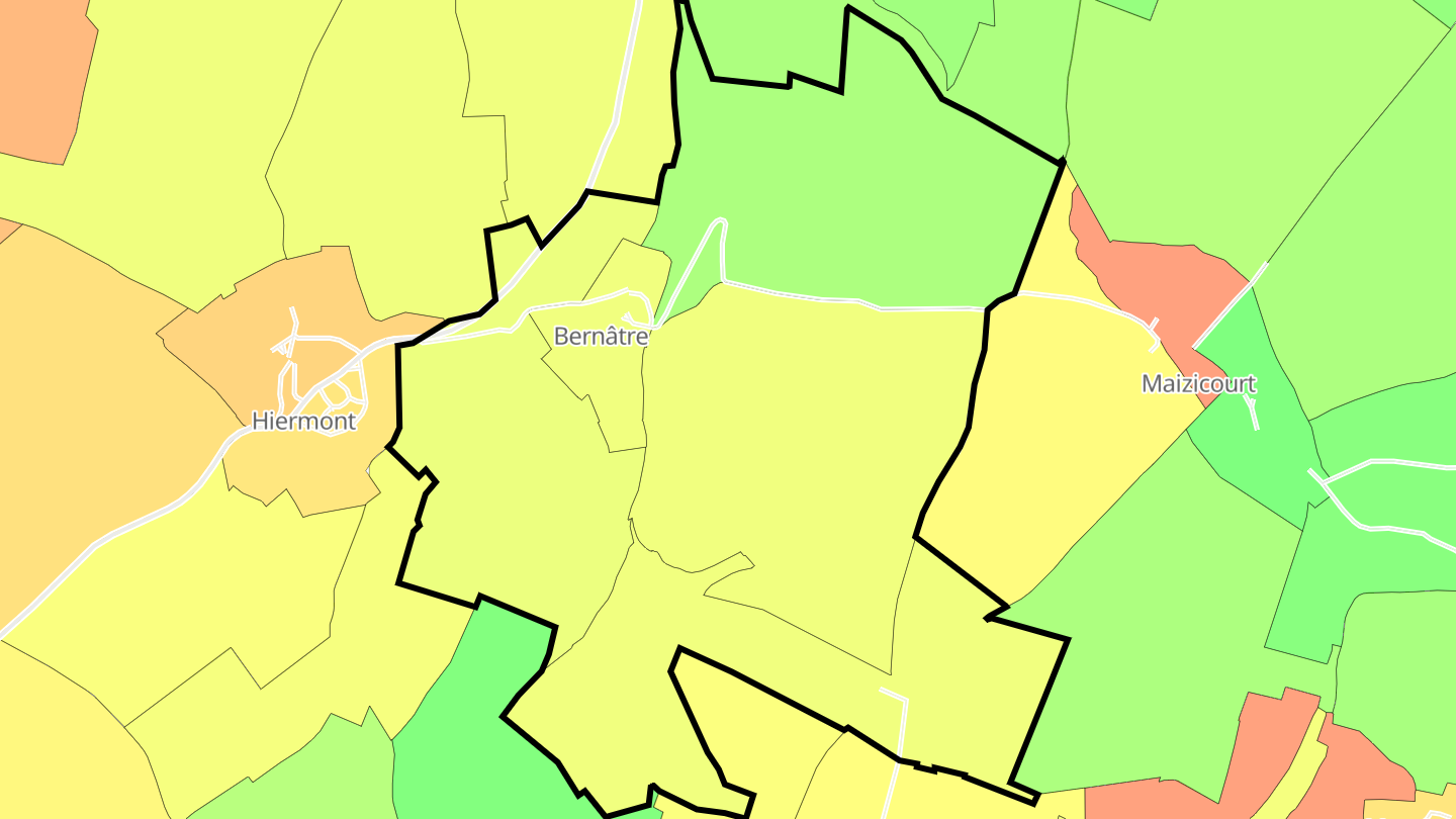 Carte des prix de l'immobilier Bernâtre