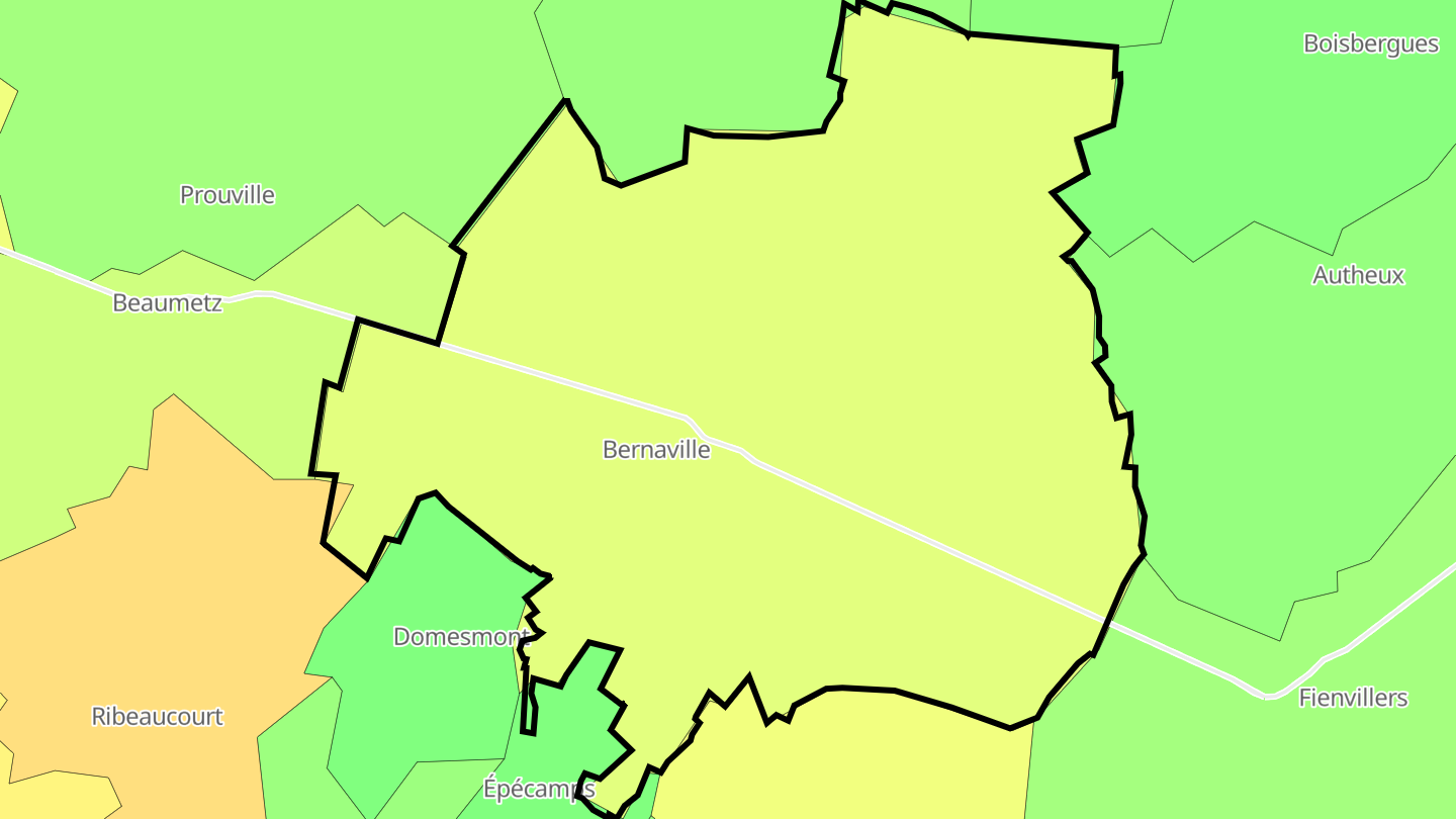 Carte des prix de l'immobilier Bernaville