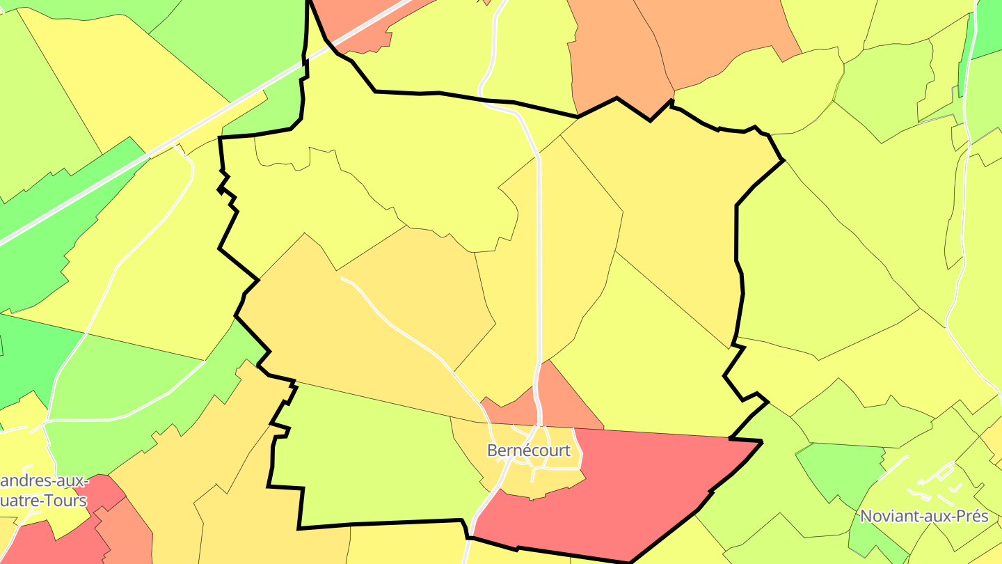 Carte des prix de l'immobilier Bernécourt
