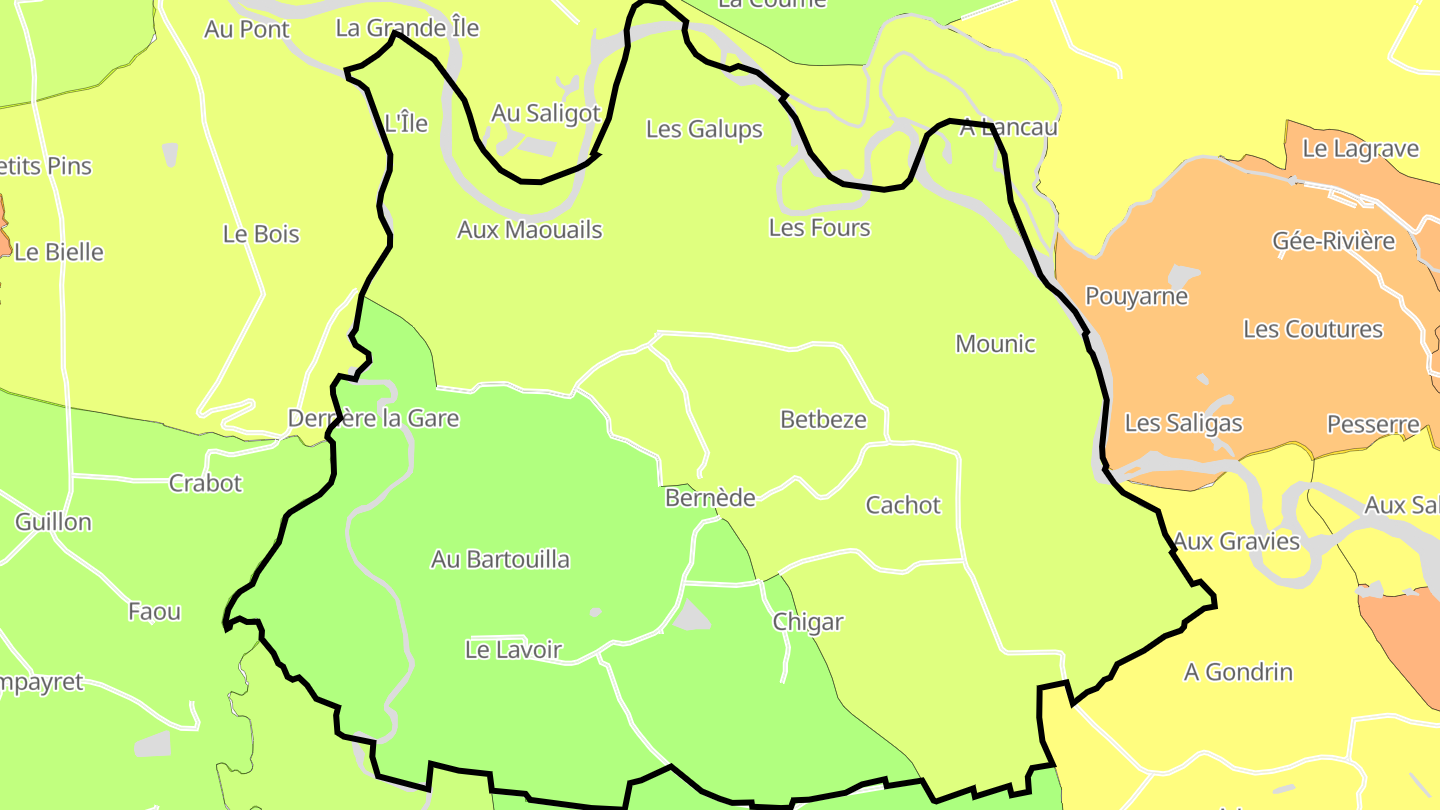Carte des prix de l'immobilier Bernède