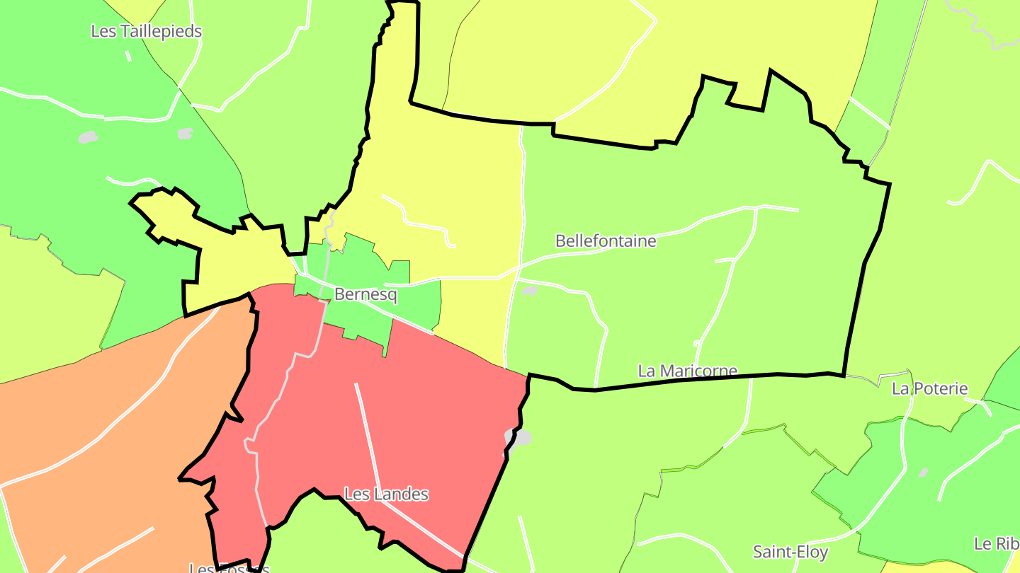 Carte des prix de l'immobilier Bernesq