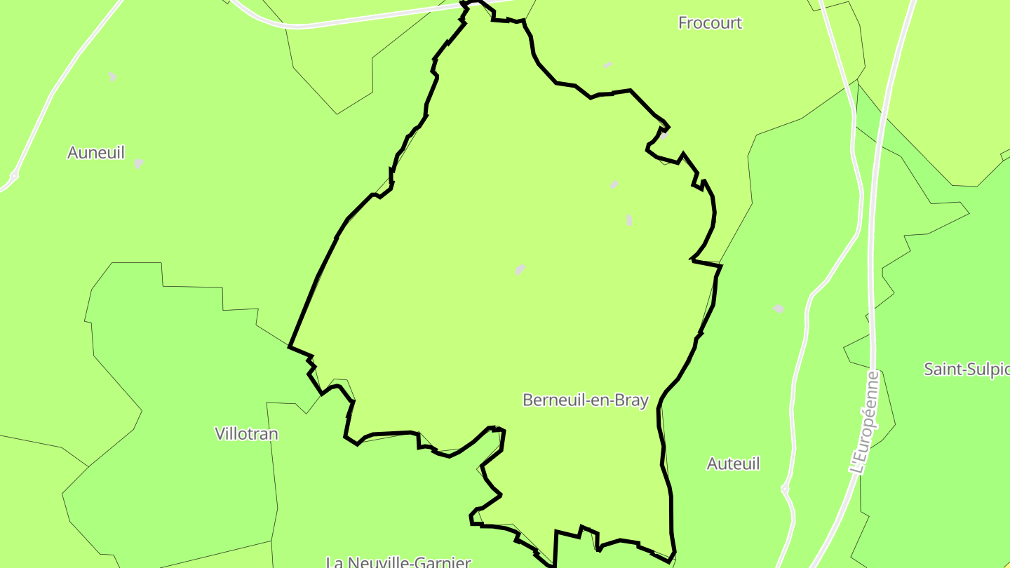 Carte des prix de l'immobilier Berneuil-en-Bray