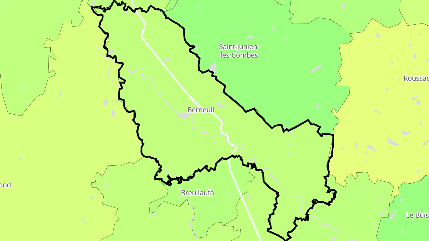 Carte des prix de l'immobilier Berneuil
