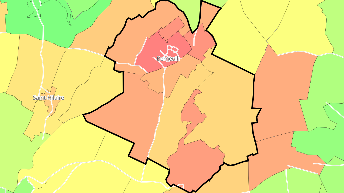 Carte des prix de l'immobilier Berneuil