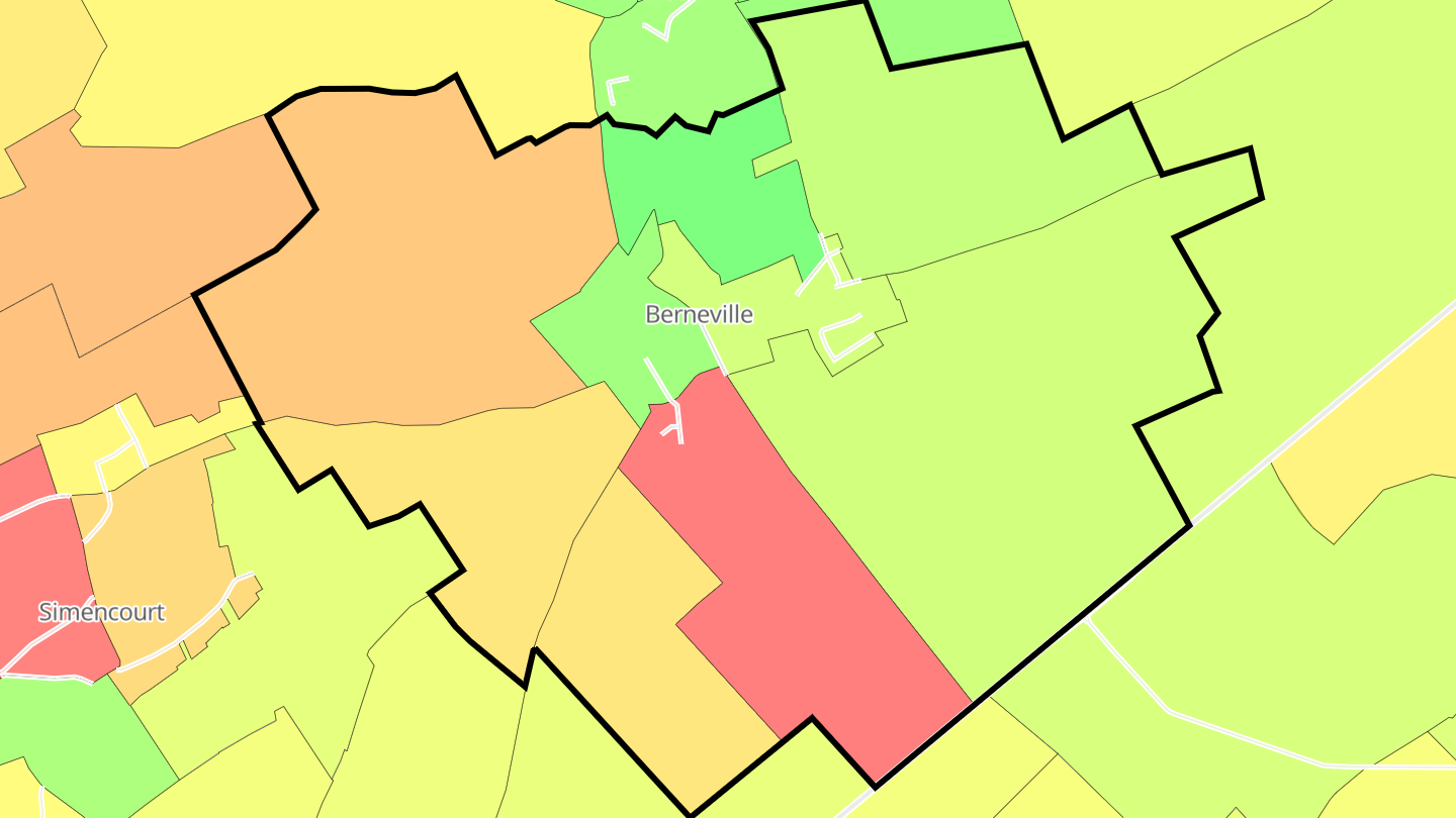 Carte des prix de l'immobilier Berneville