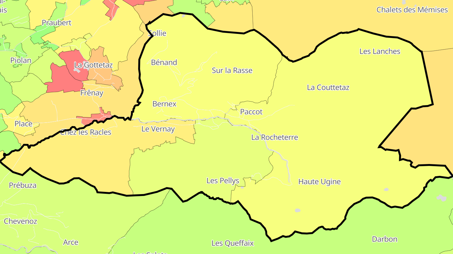 Carte des prix de l'immobilier Bernex