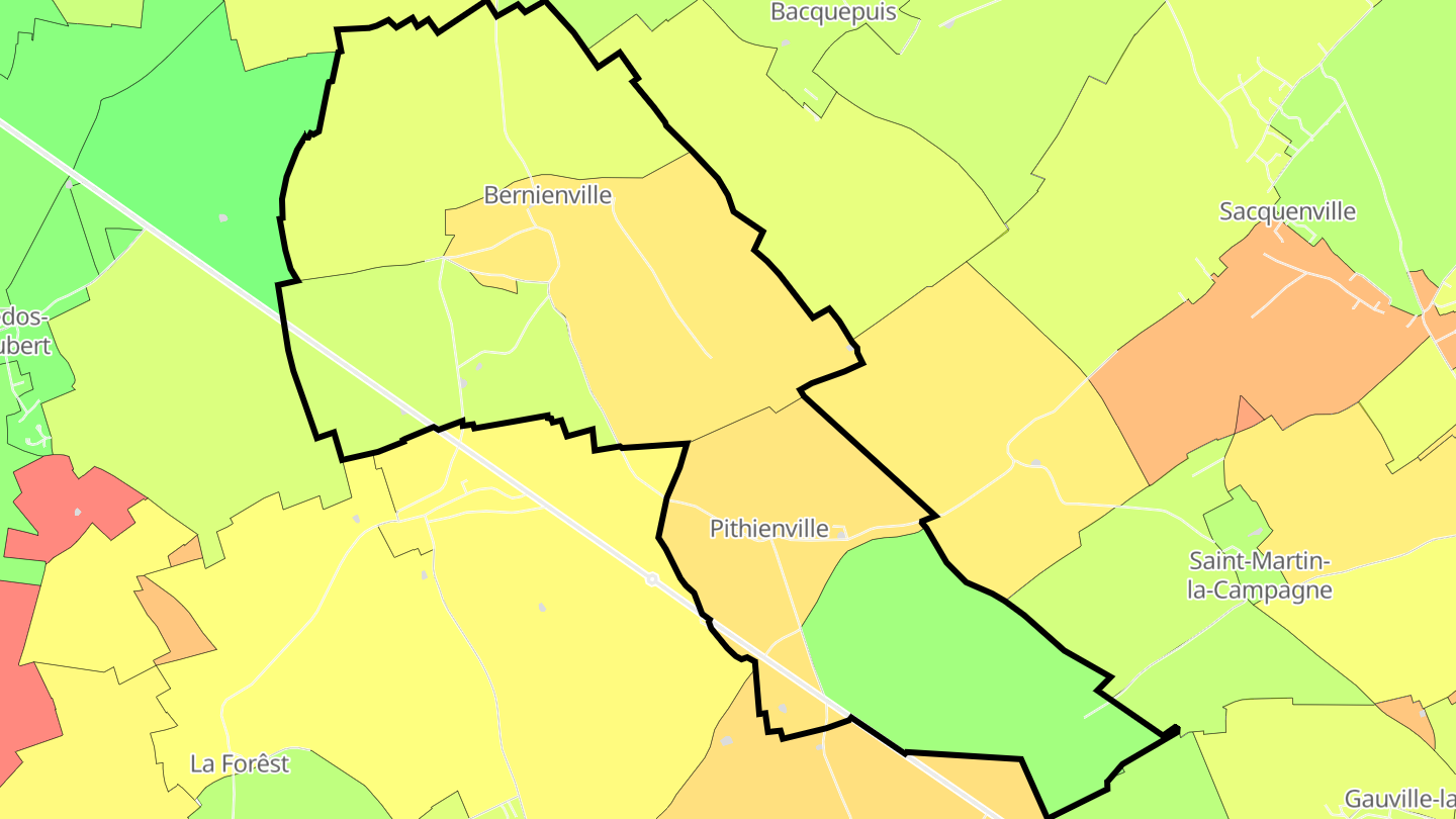 Carte des prix de l'immobilier Bernienville