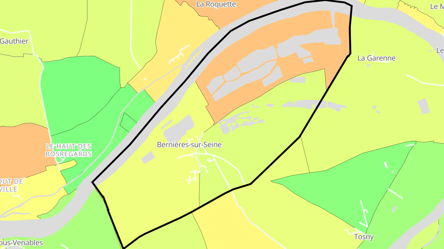 Carte des prix de l'immobilier Bernières-sur-Seine