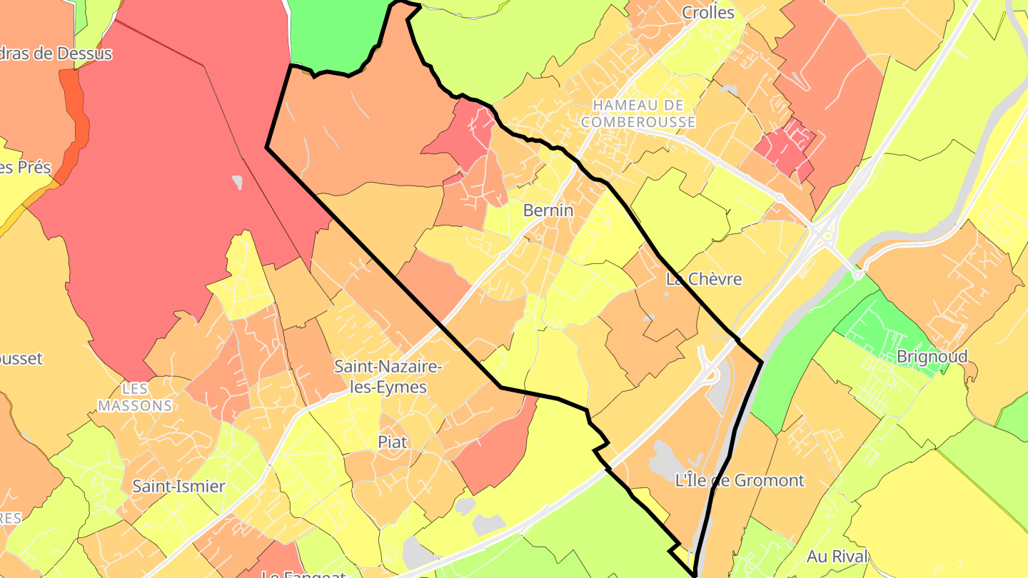 Carte des prix de l'immobilier Bernin