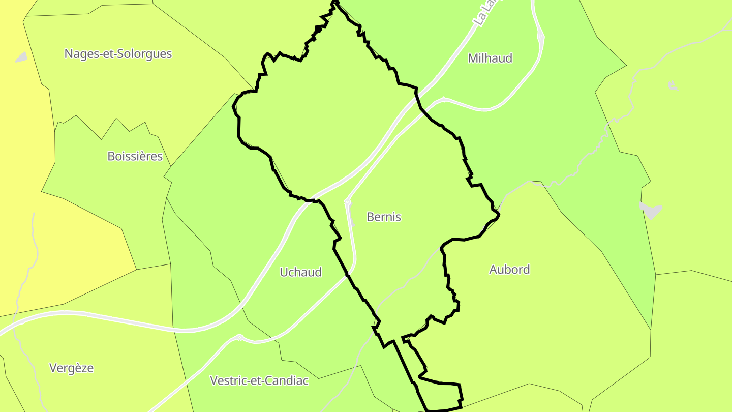 Carte des prix de l'immobilier Bernis