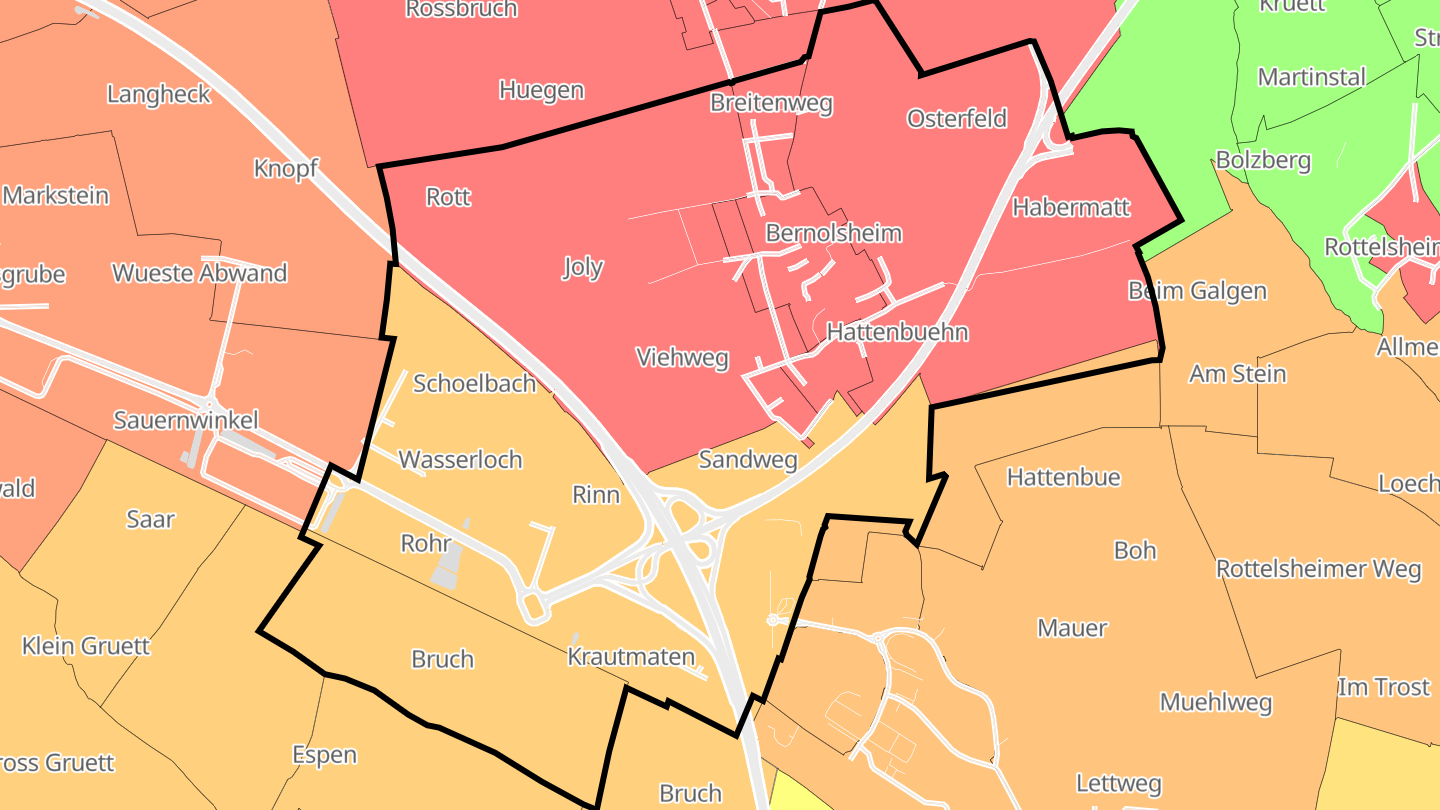 Carte des prix de l'immobilier Bernolsheim