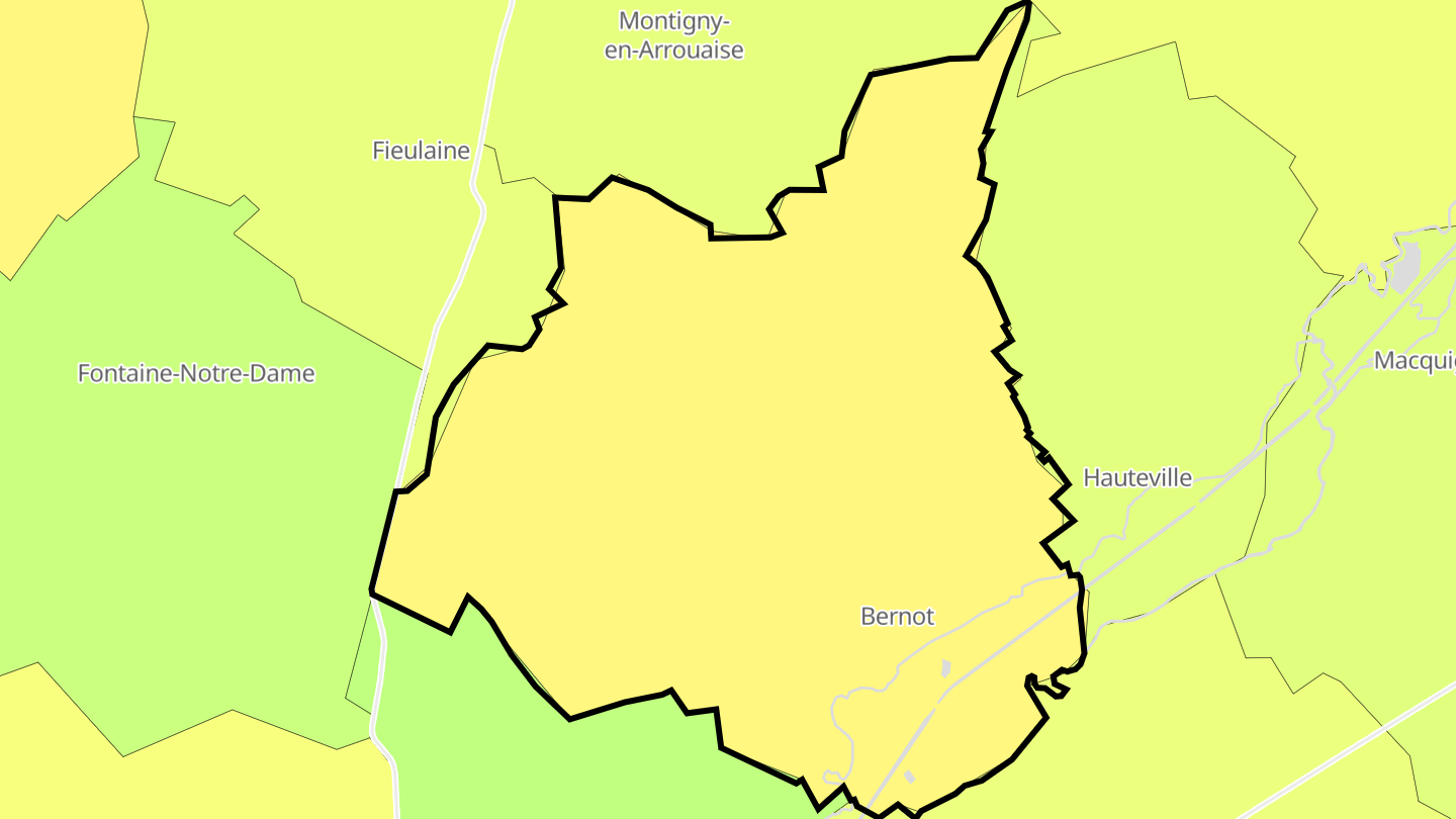 Carte des prix de l'immobilier Bernot