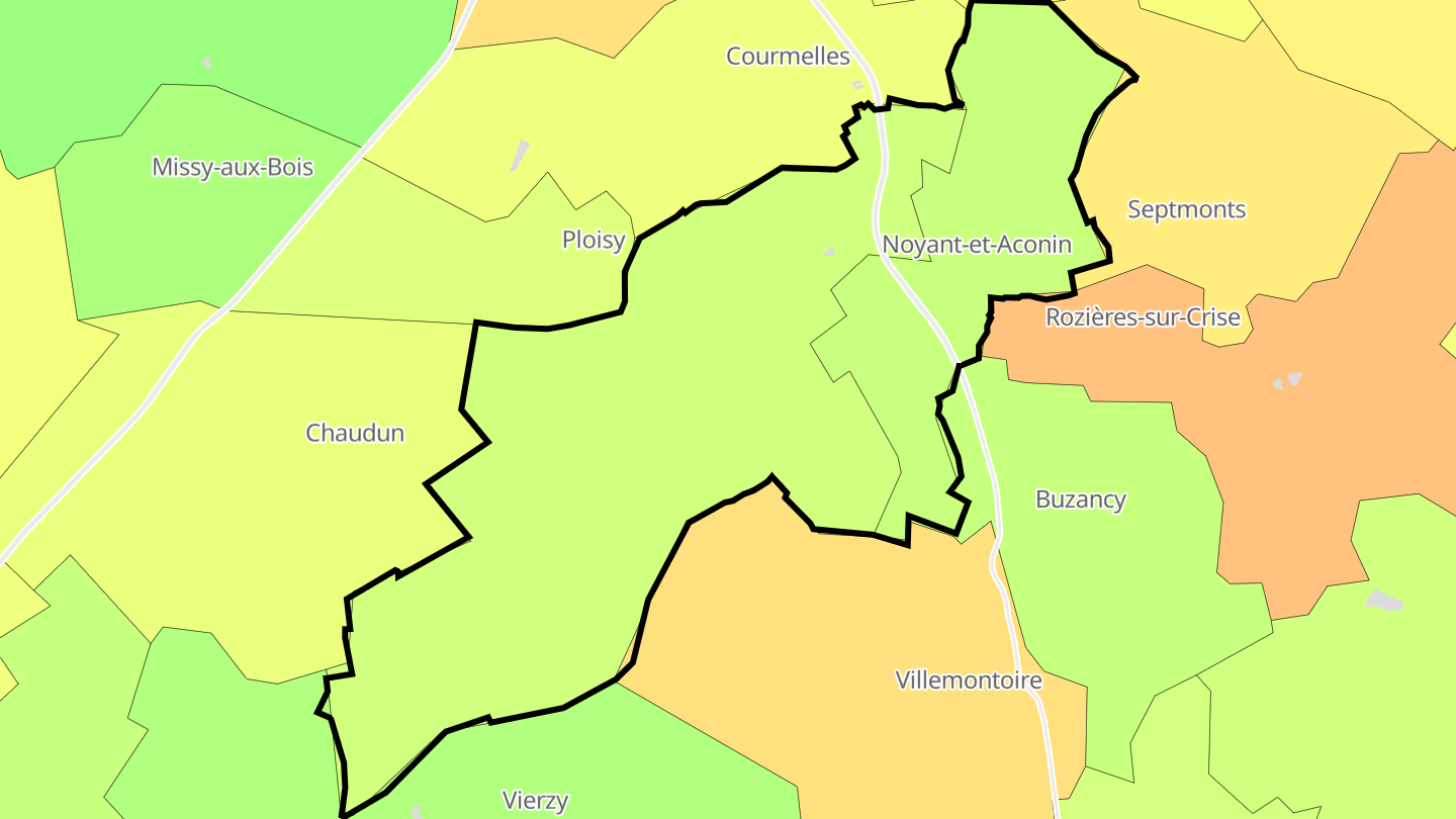 Carte des prix de l'immobilier Bernoy-le-Château