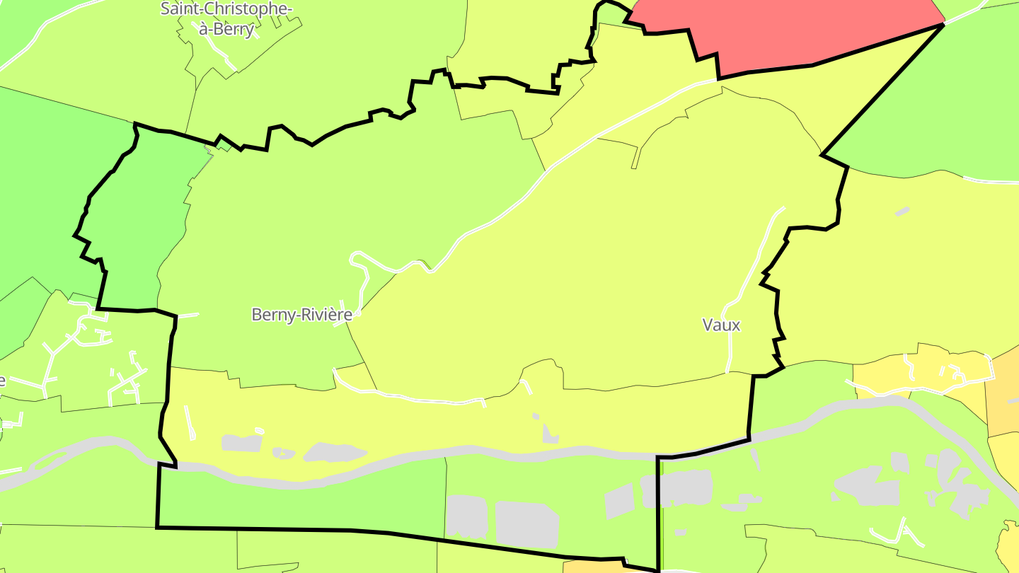 Carte des prix de l'immobilier Berny-Rivière
