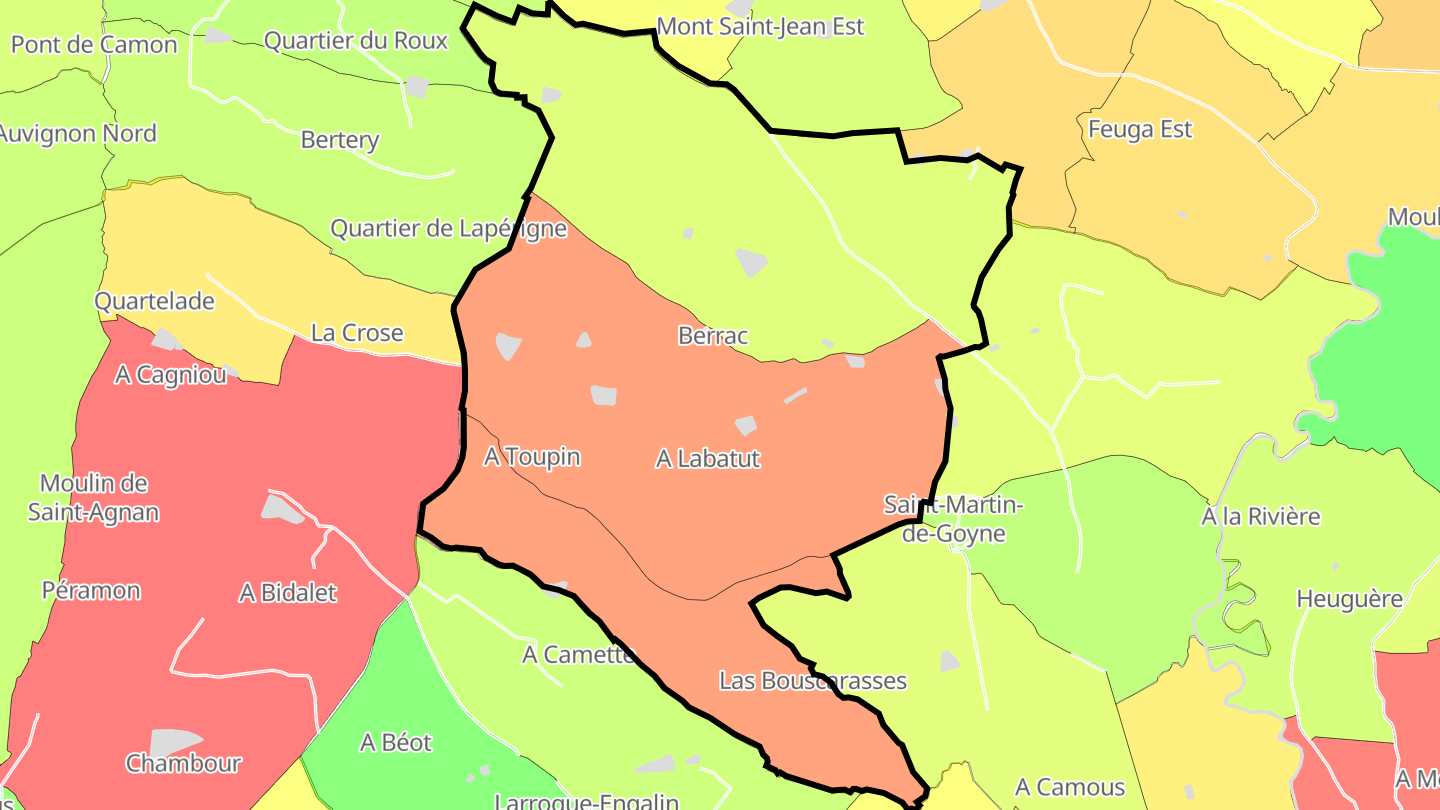 Carte des prix de l'immobilier Berrac