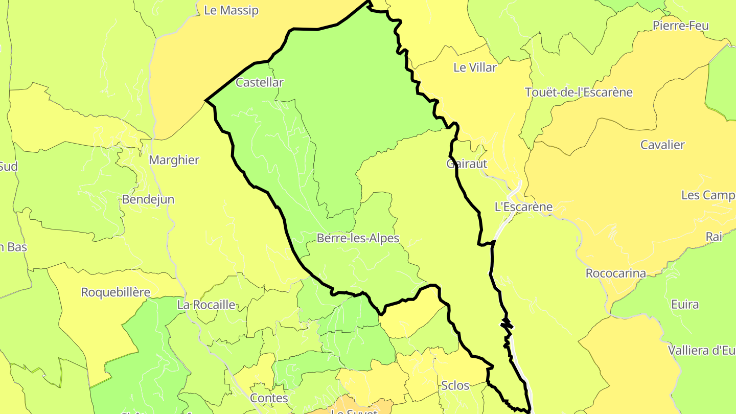 Carte des prix de l'immobilier Berre-les-Alpes