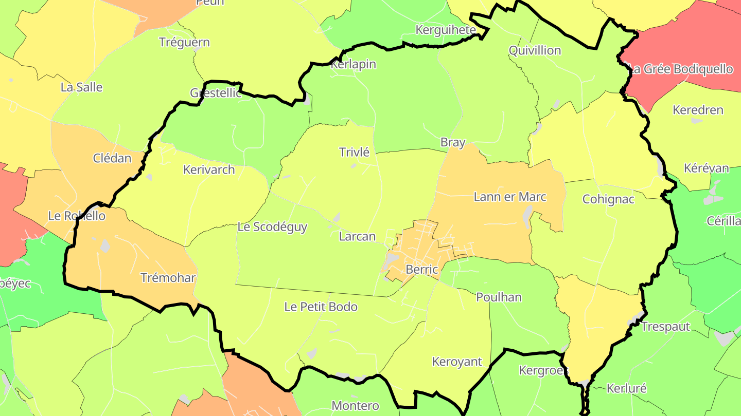 Carte des prix de l'immobilier Berric