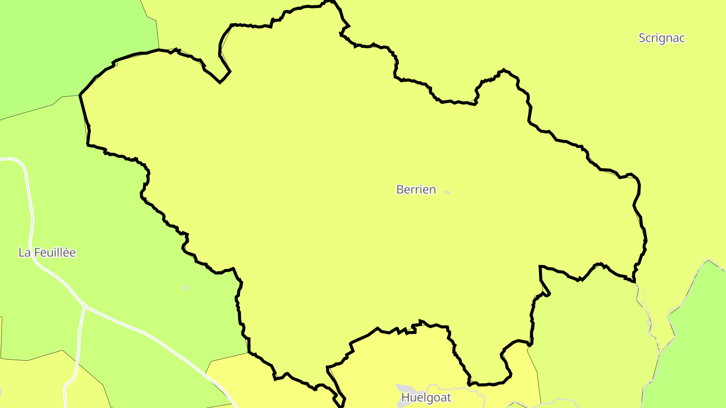 Carte des prix de l'immobilier Berrien