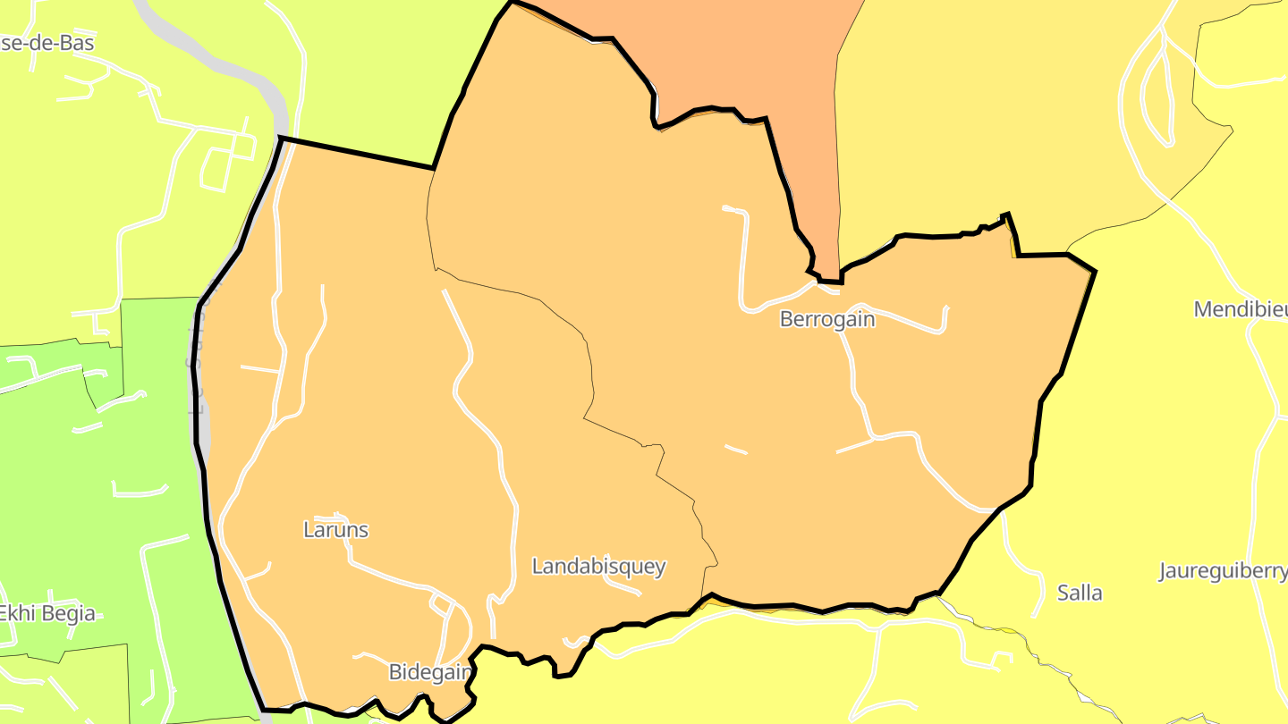 Carte des prix de l'immobilier Berrogain-Laruns
