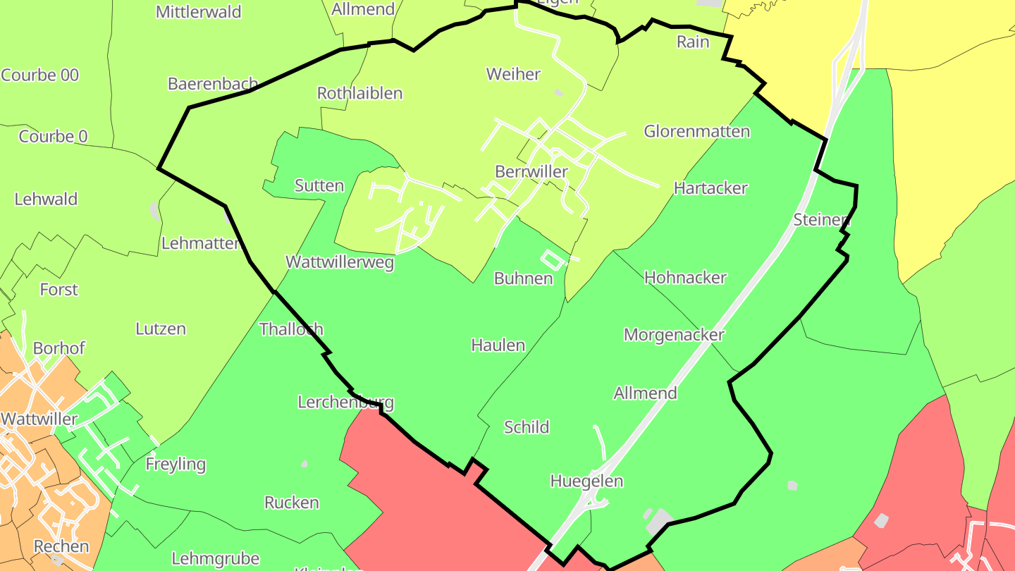 Carte des prix de l'immobilier Berrwiller