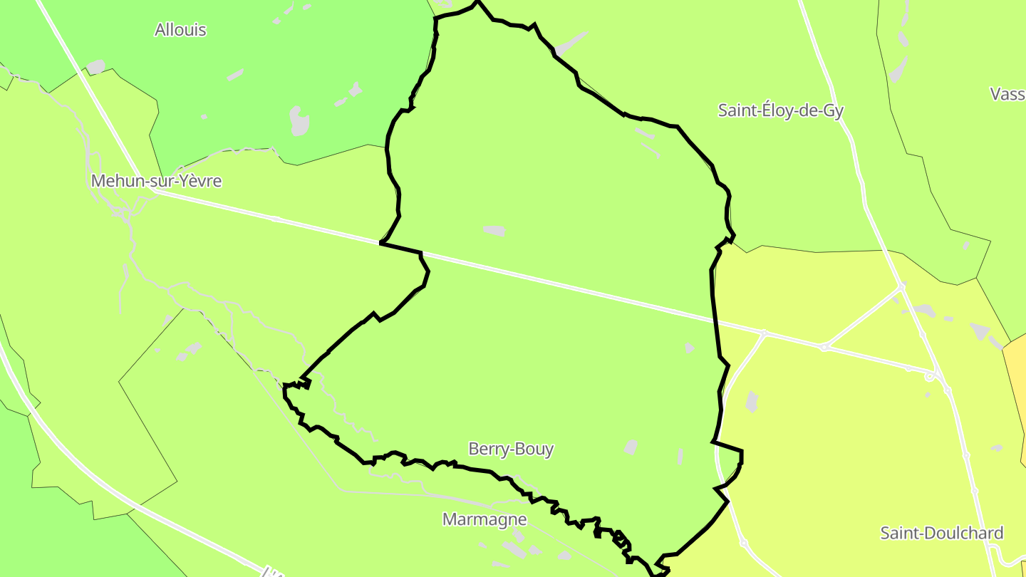 Carte des prix de l'immobilier Berry-Bouy