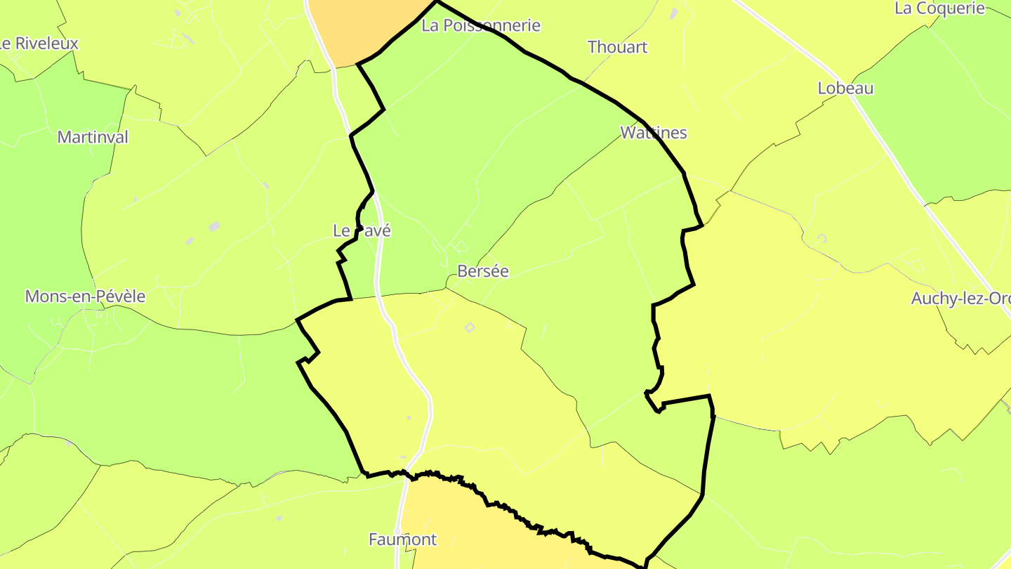 Carte des prix de l'immobilier Bersée