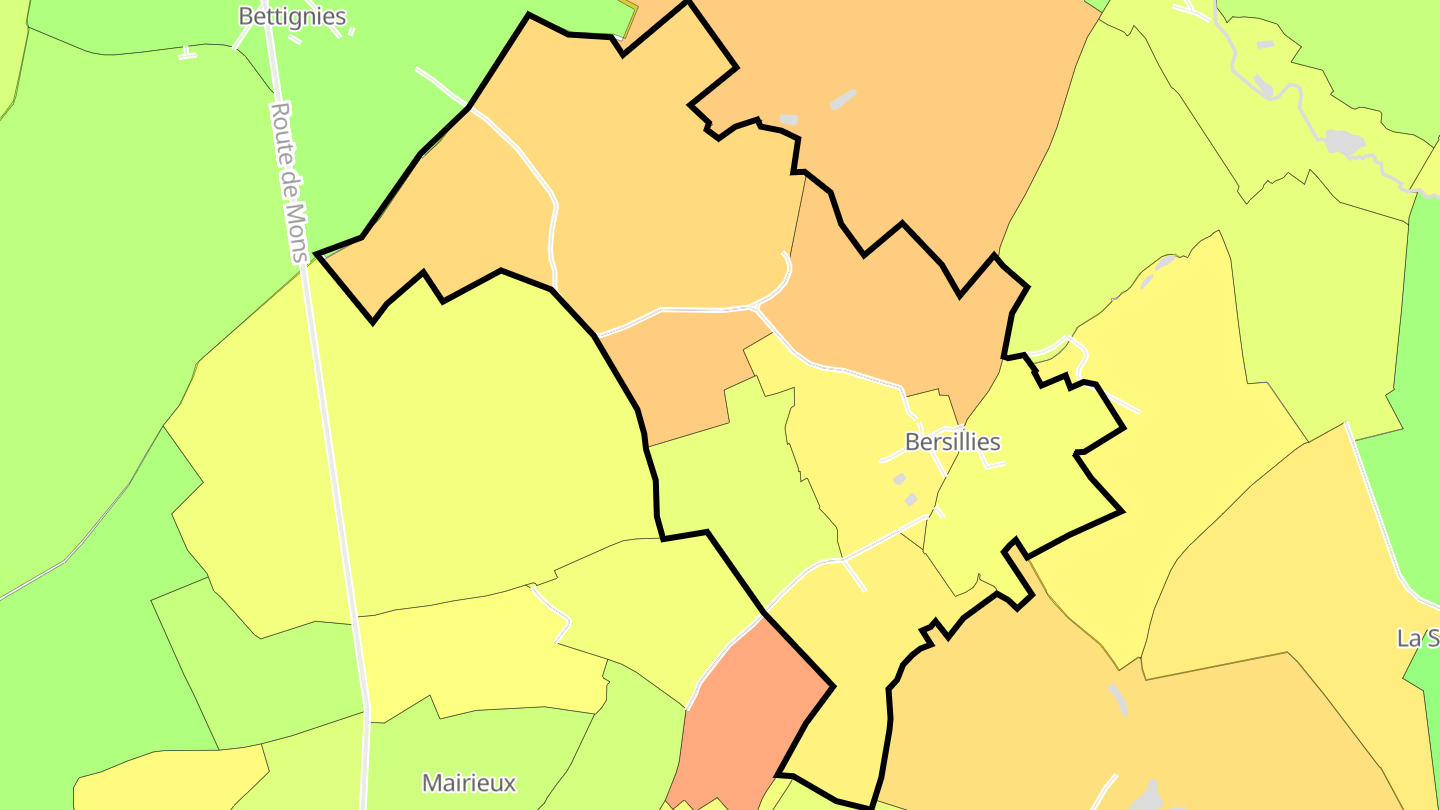 Carte des prix de l'immobilier Bersillies