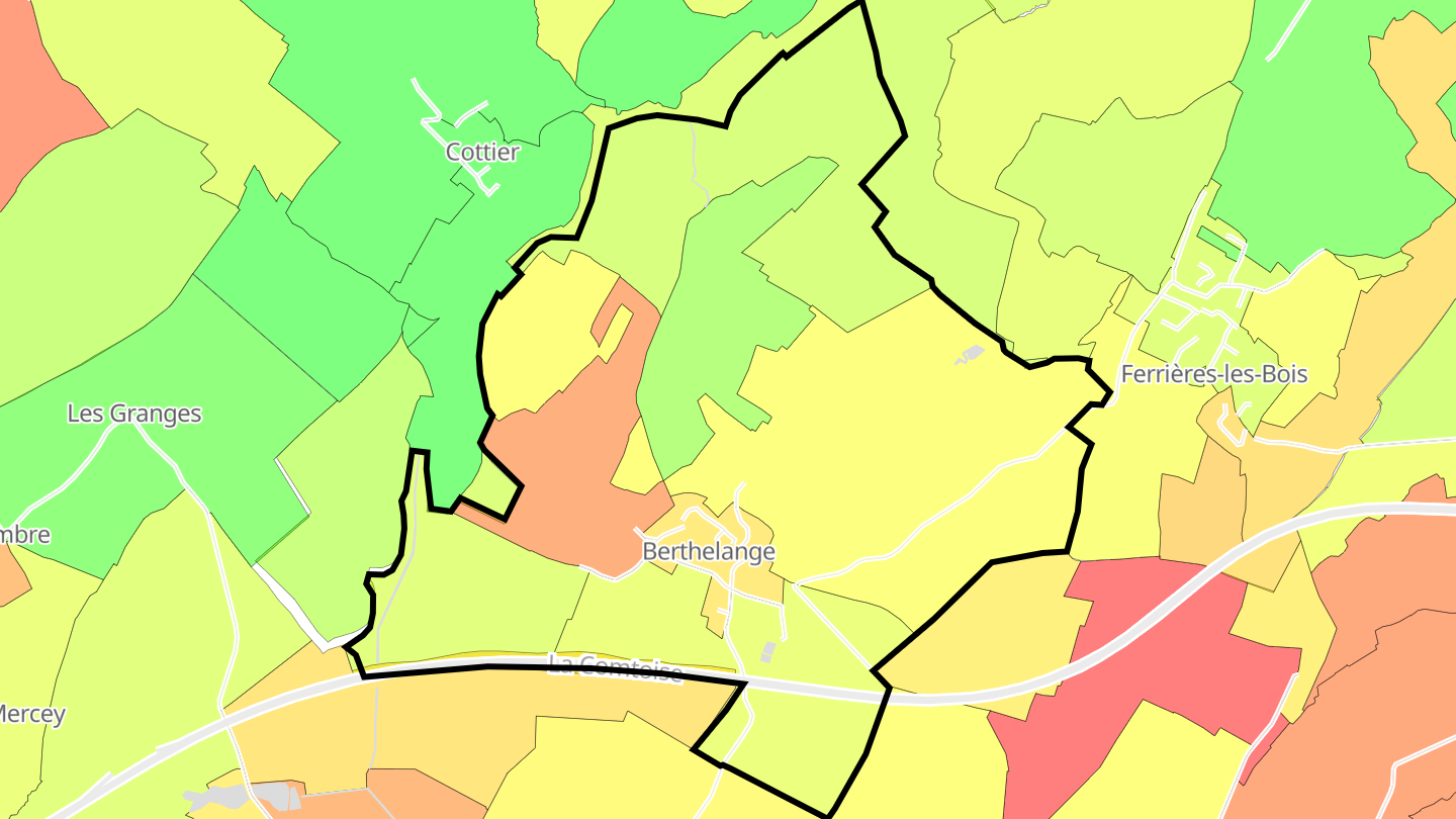 Carte des prix de l'immobilier Berthelange