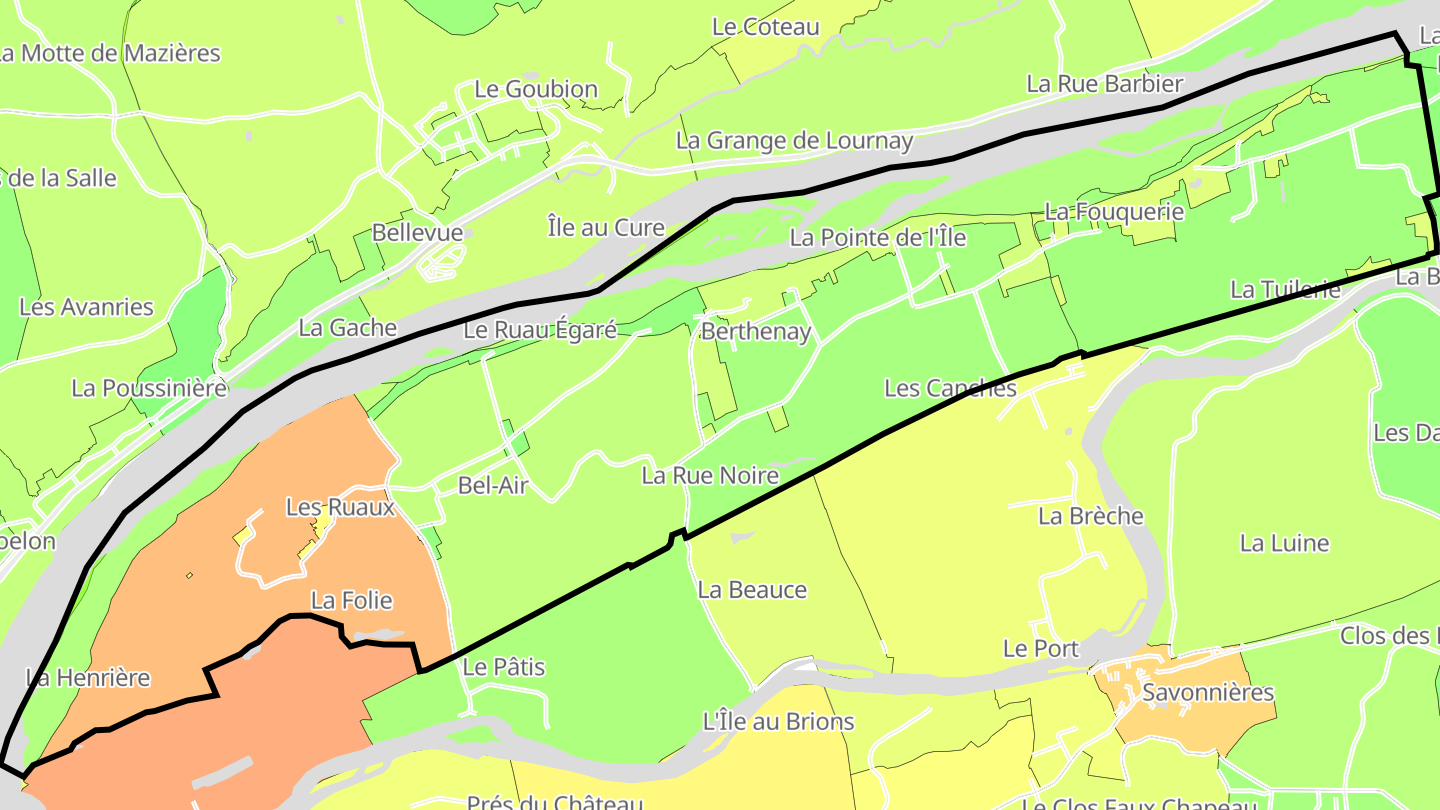 Carte des prix de l'immobilier Berthenay