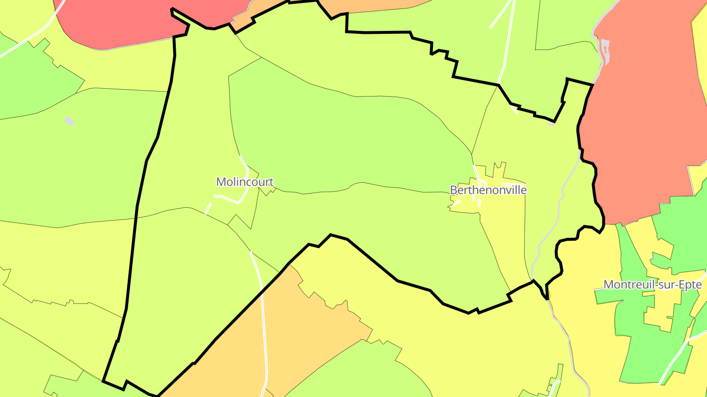 Carte des prix de l'immobilier Berthenonville
