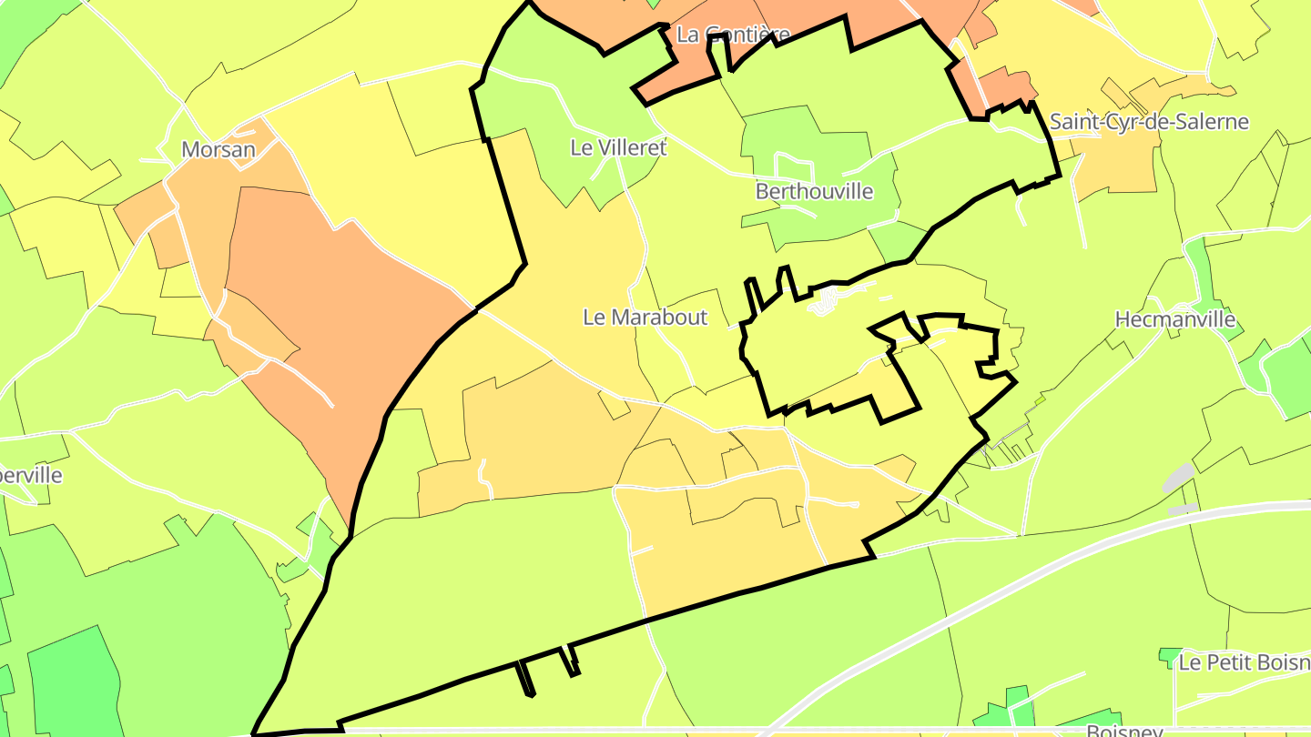 Carte des prix de l'immobilier Berthouville