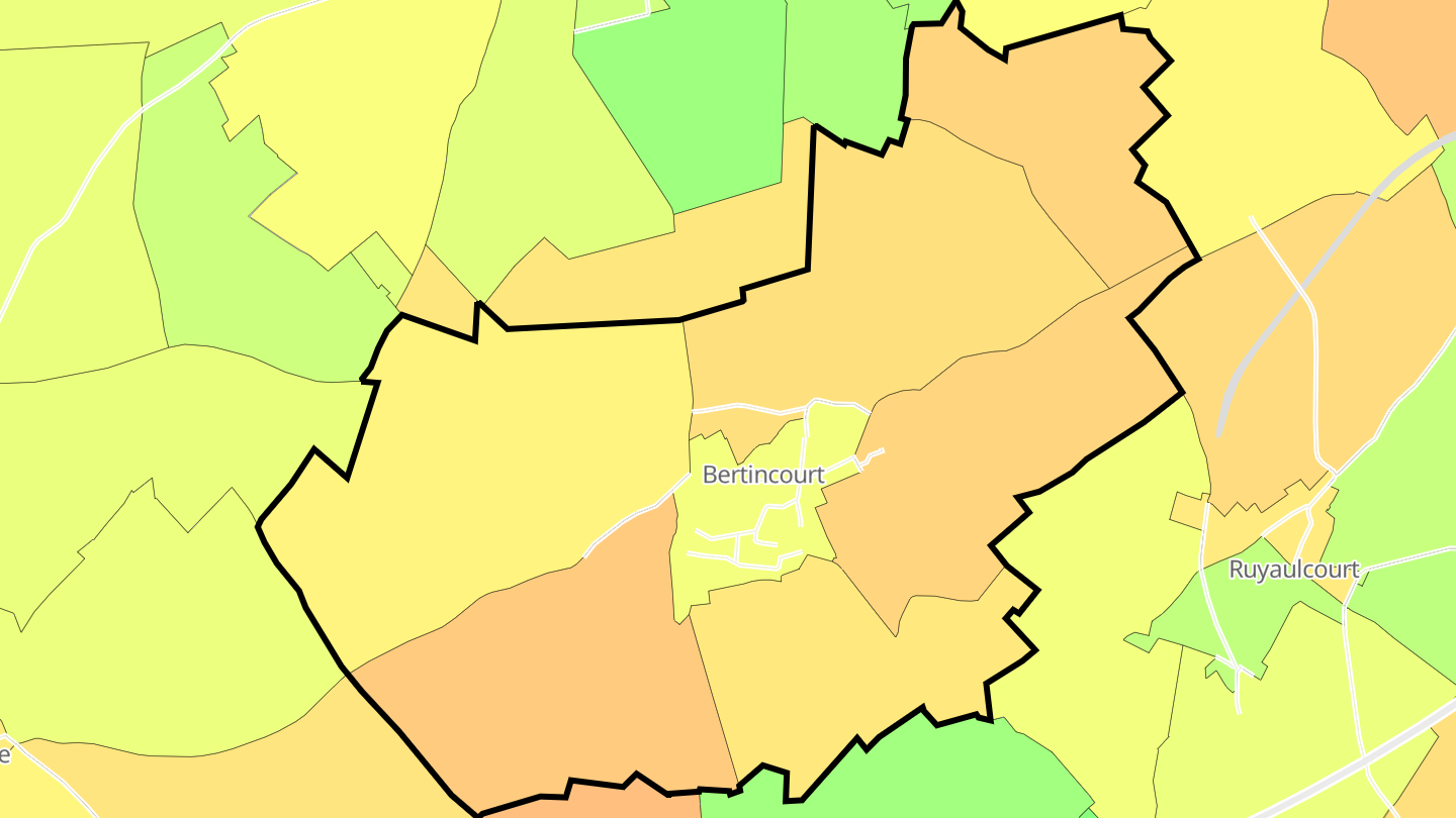 Carte des prix de l'immobilier Bertincourt
