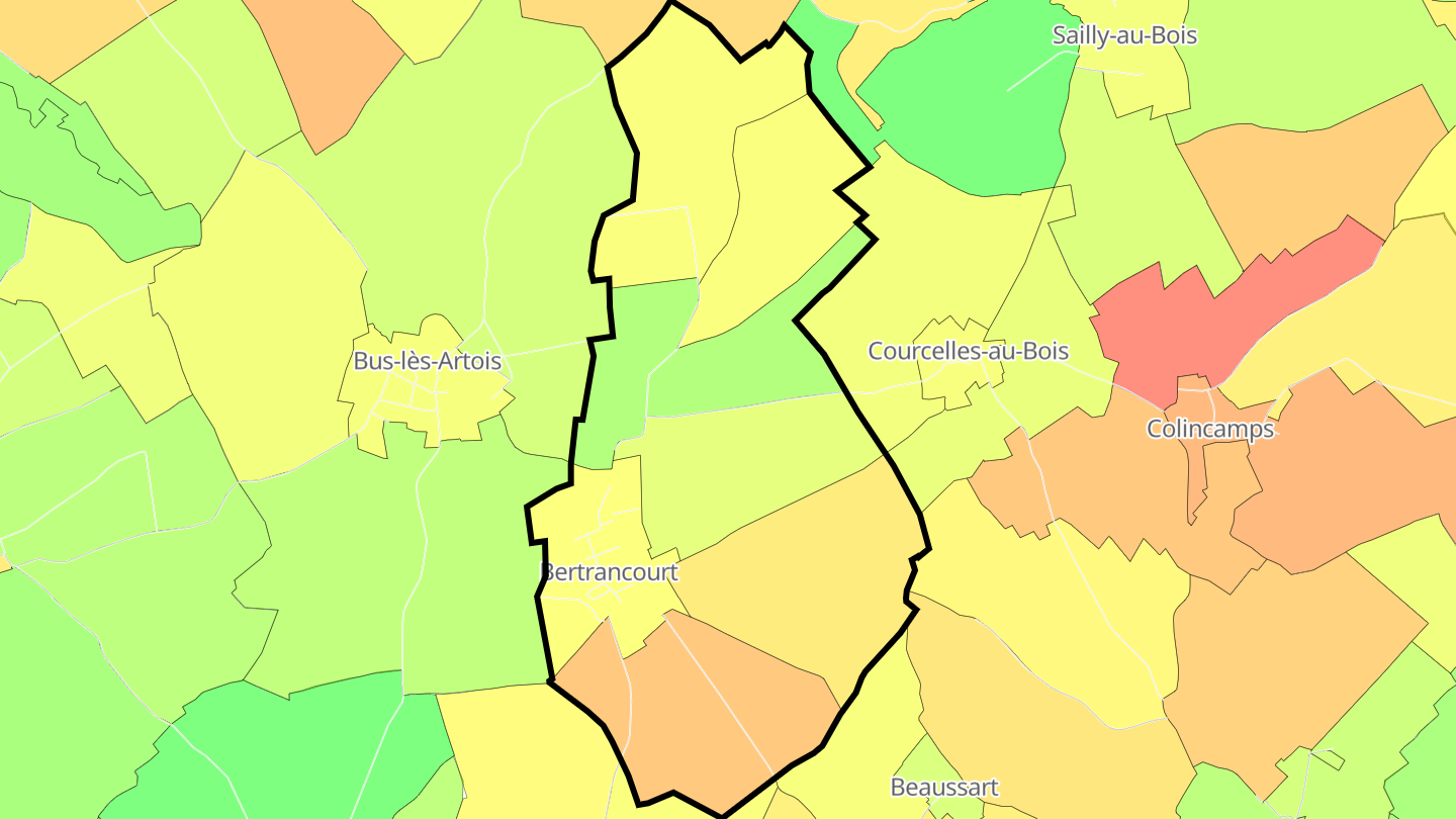 Carte des prix de l'immobilier Bertrancourt