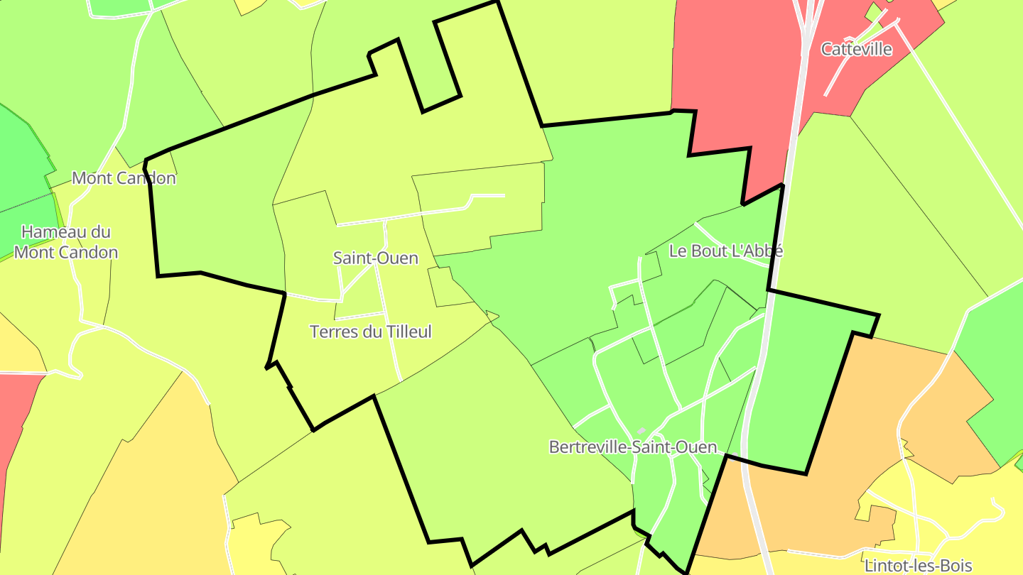 Carte des prix de l'immobilier Bertreville-Saint-Ouen