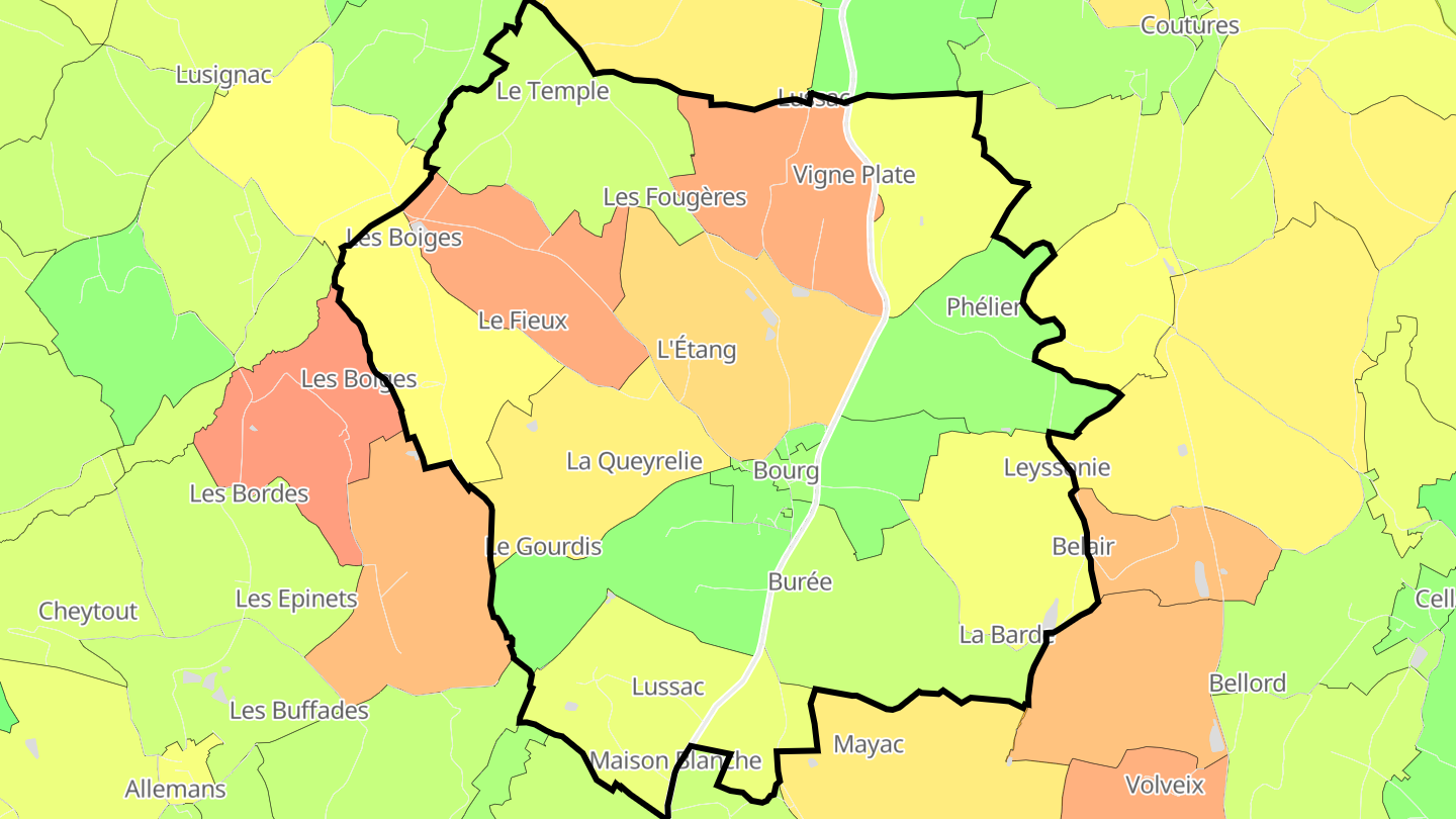 Carte des prix de l'immobilier Bertric-Burée