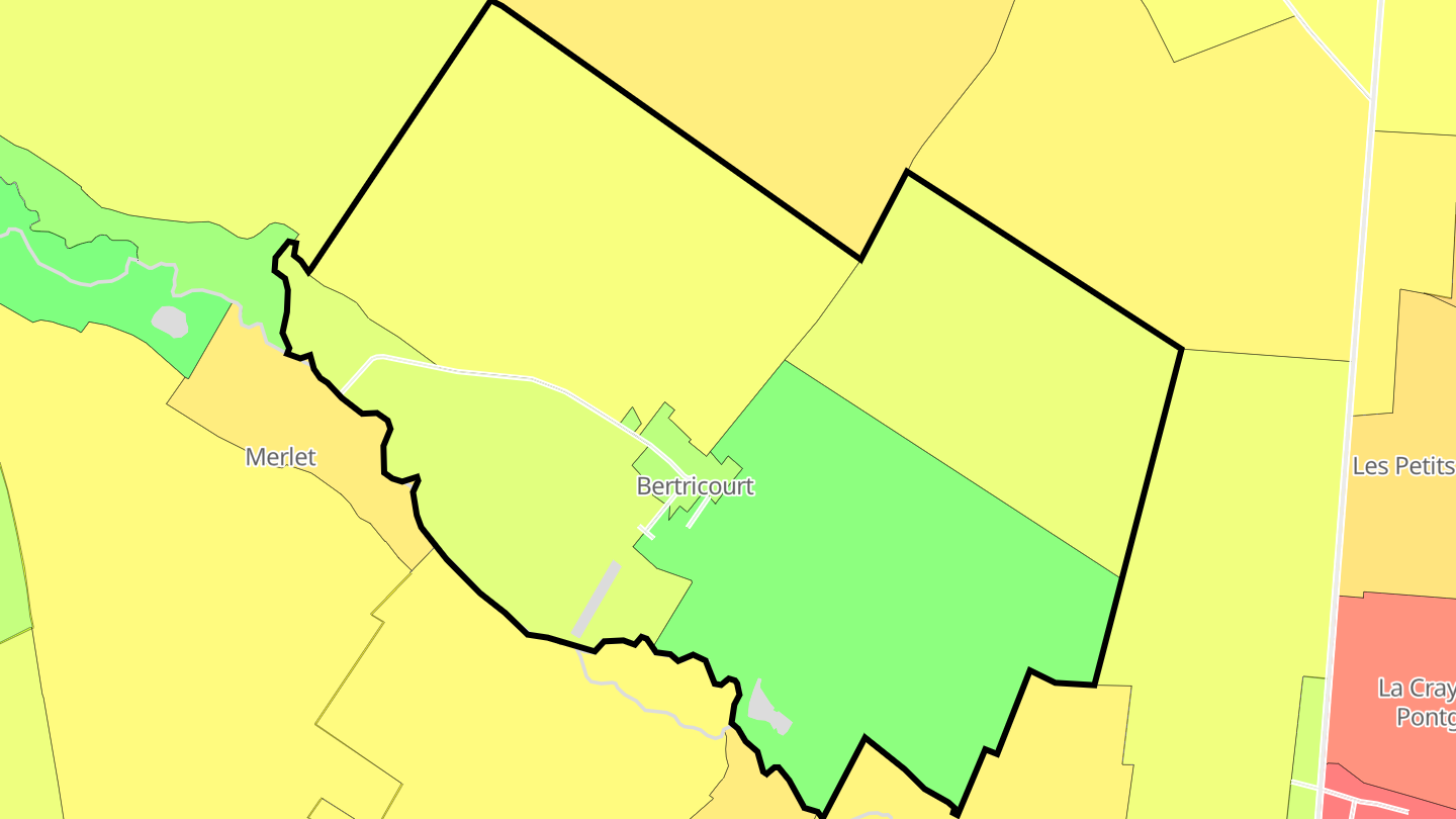 Carte des prix de l'immobilier Bertricourt
