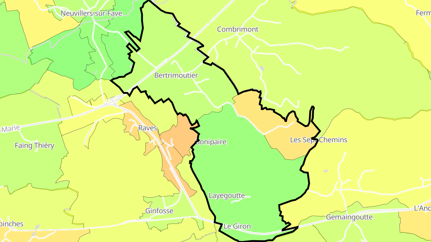 Carte des prix de l'immobilier Bertrimoutier