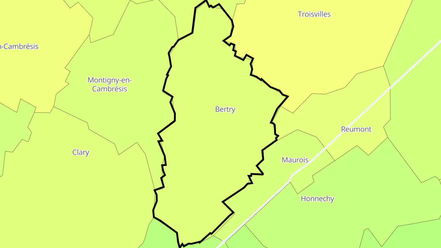 Carte des prix de l'immobilier Bertry