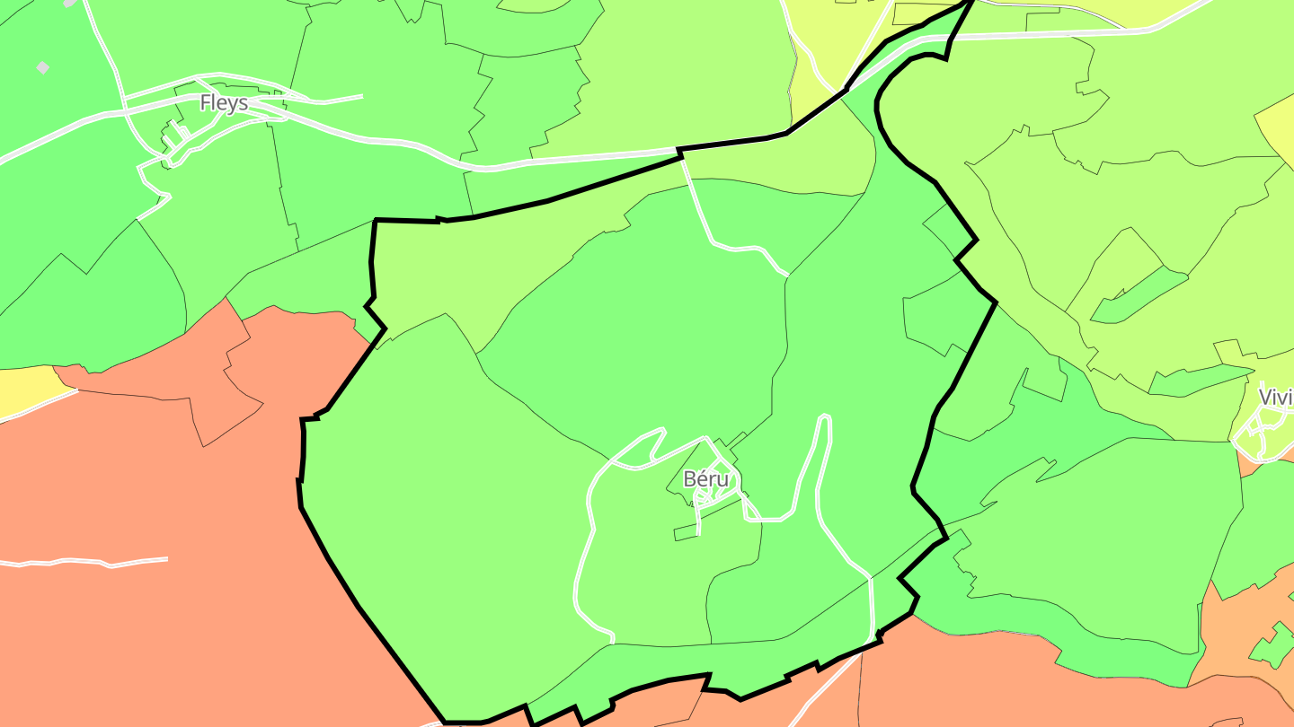 Carte des prix de l'immobilier Béru