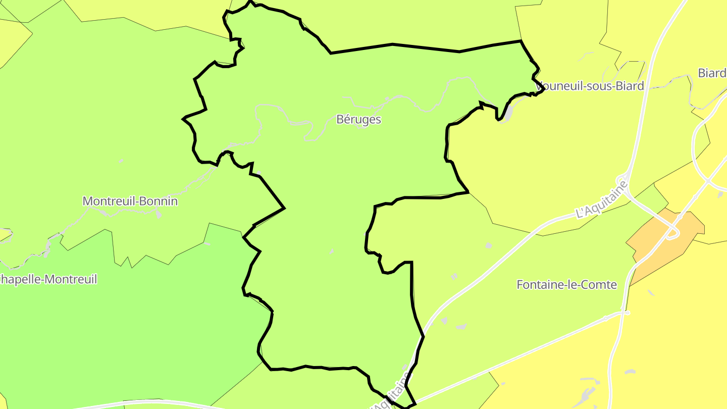 Carte des prix de l'immobilier Béruges
