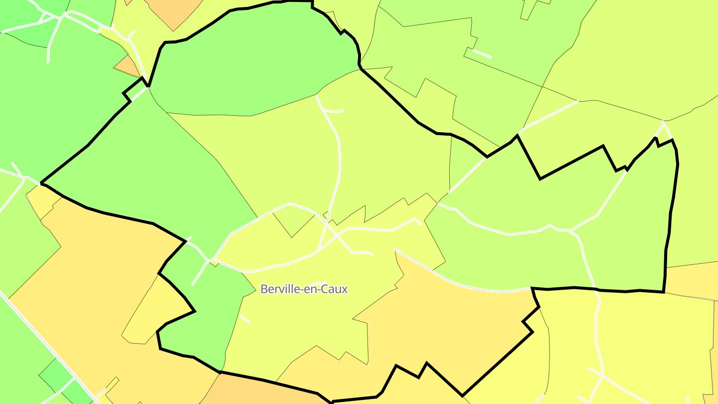 Carte des prix de l'immobilier Berville-en-Caux