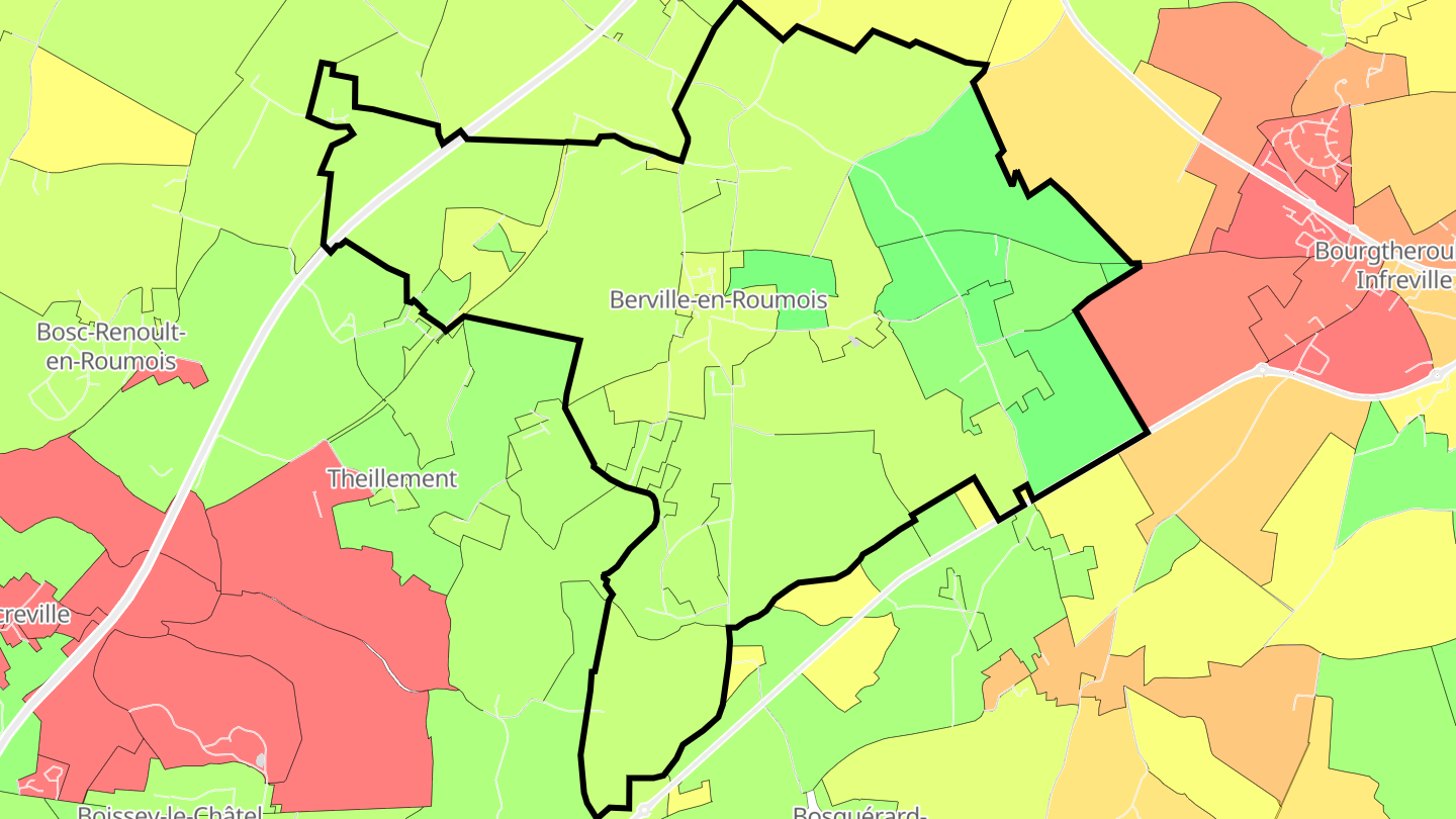 Carte des prix de l'immobilier Berville-en-Roumois
