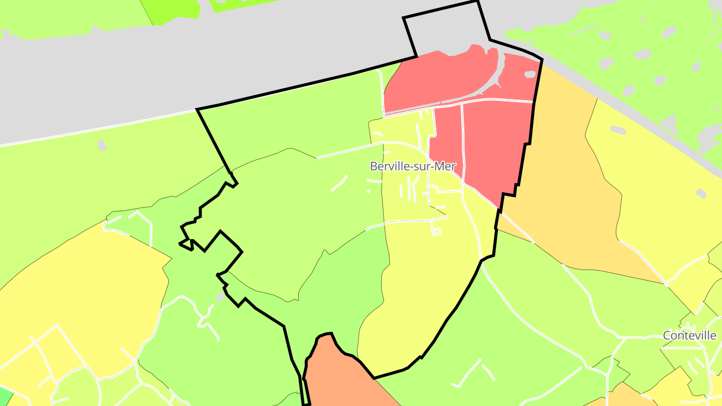 Carte des prix de l'immobilier Berville-sur-Mer