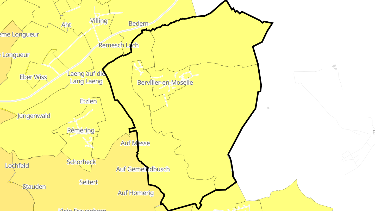 Carte des prix de l'immobilier Berviller-en-Moselle