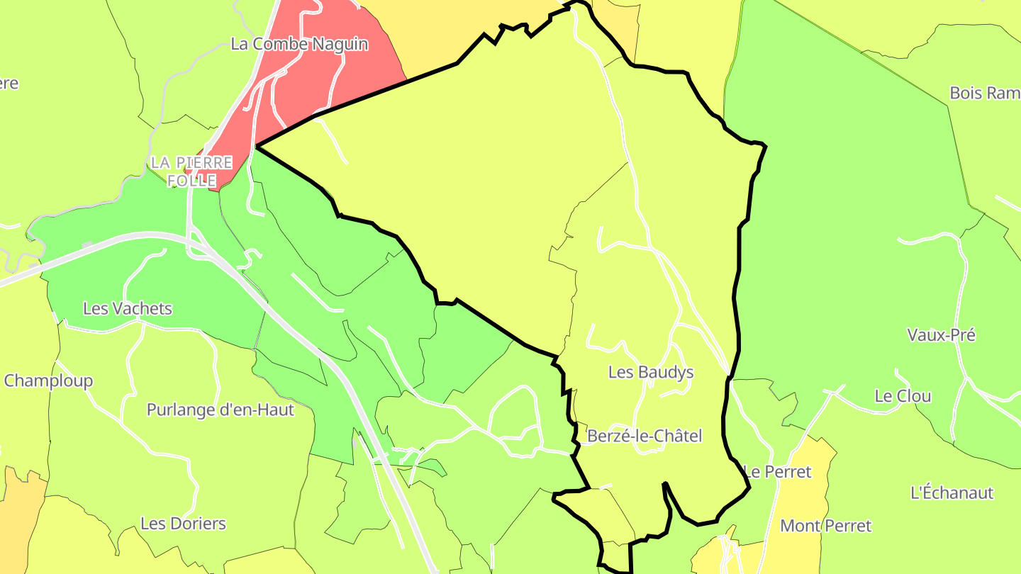 Carte des prix de l'immobilier Berzé-le-Châtel