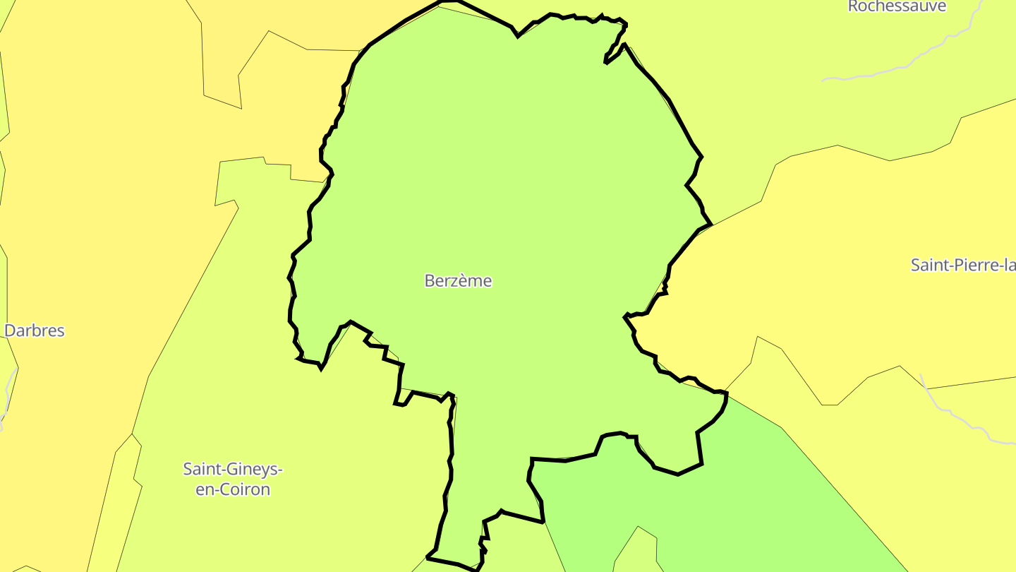 Carte des prix de l'immobilier Berzème