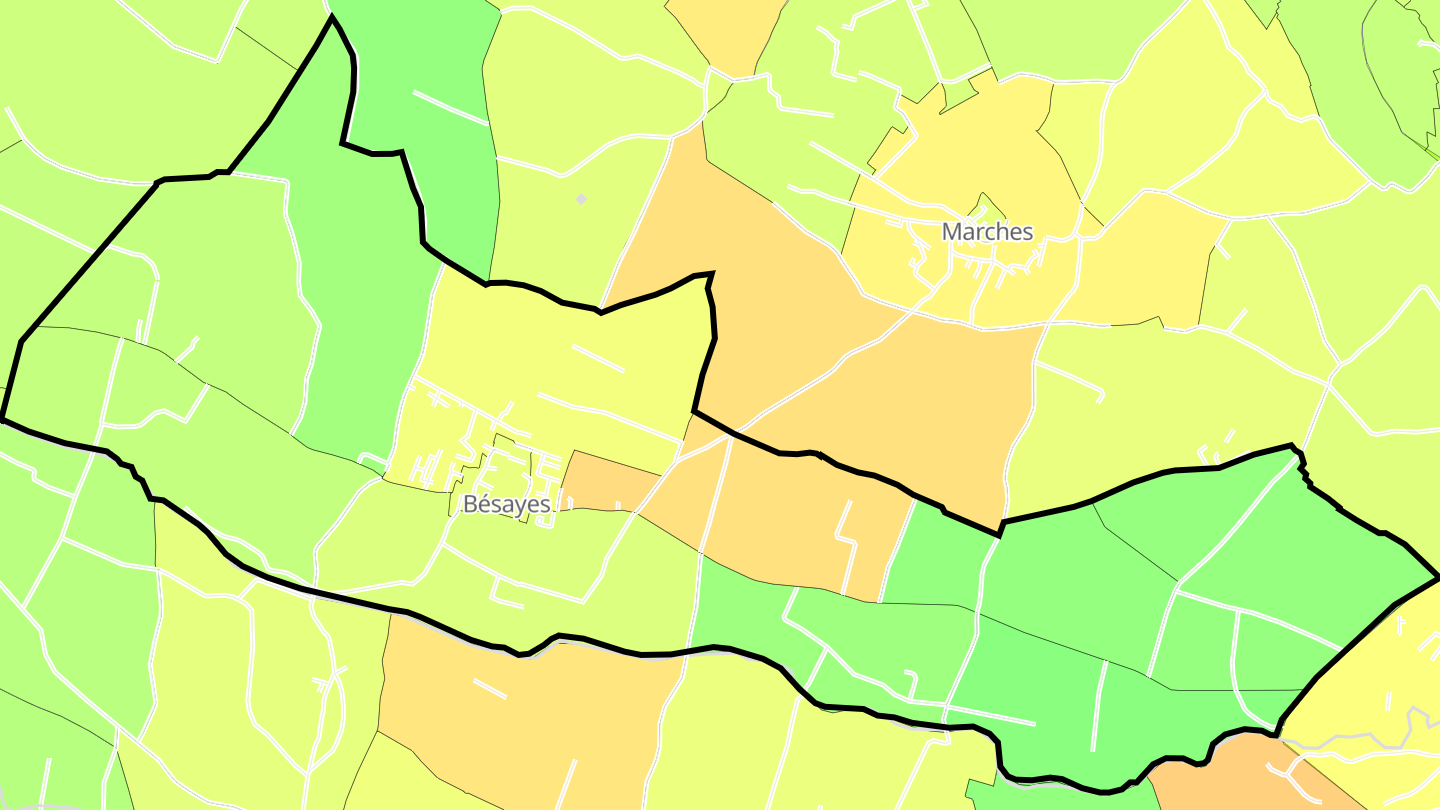 Carte des prix de l'immobilier Bésayes