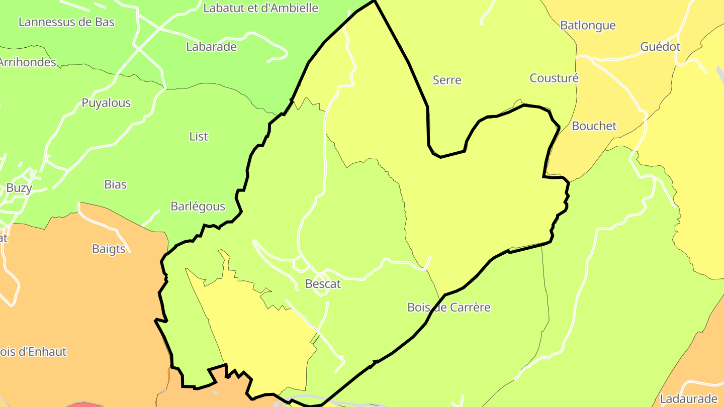 Carte des prix de l'immobilier Bescat