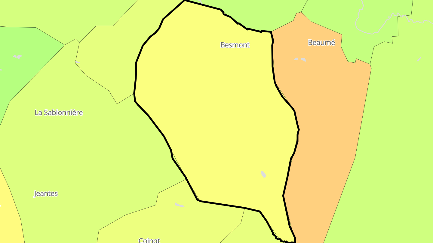 Carte des prix de l'immobilier Besmont