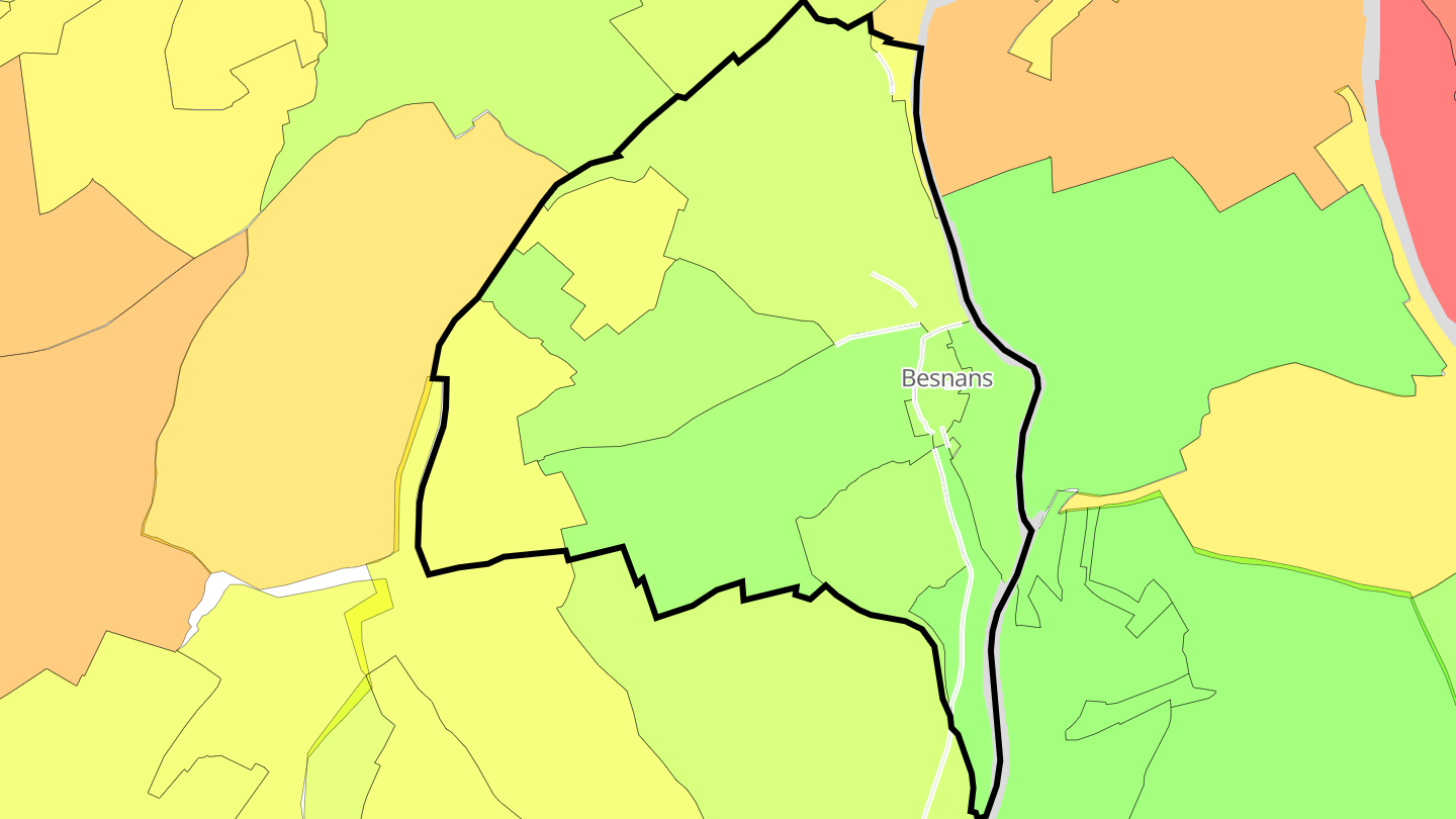 Carte des prix de l'immobilier Besnans